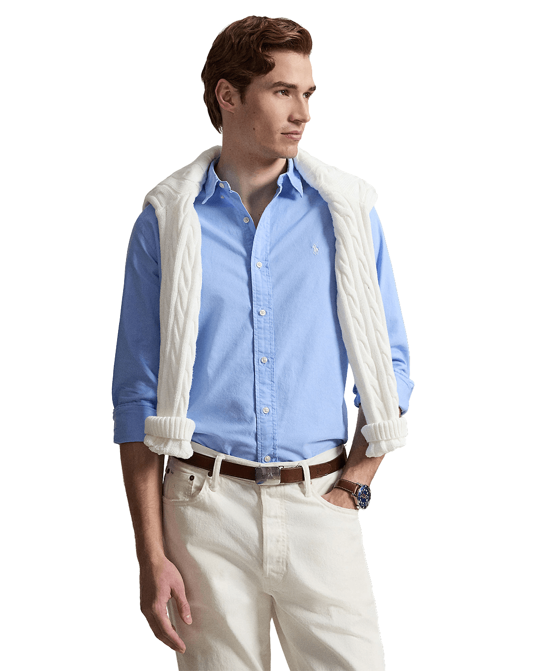 Polo Ralph Lauren Shirts Polo Ralph Lauren Blue Slim Fit Garment-Dyed Oxford Shirt