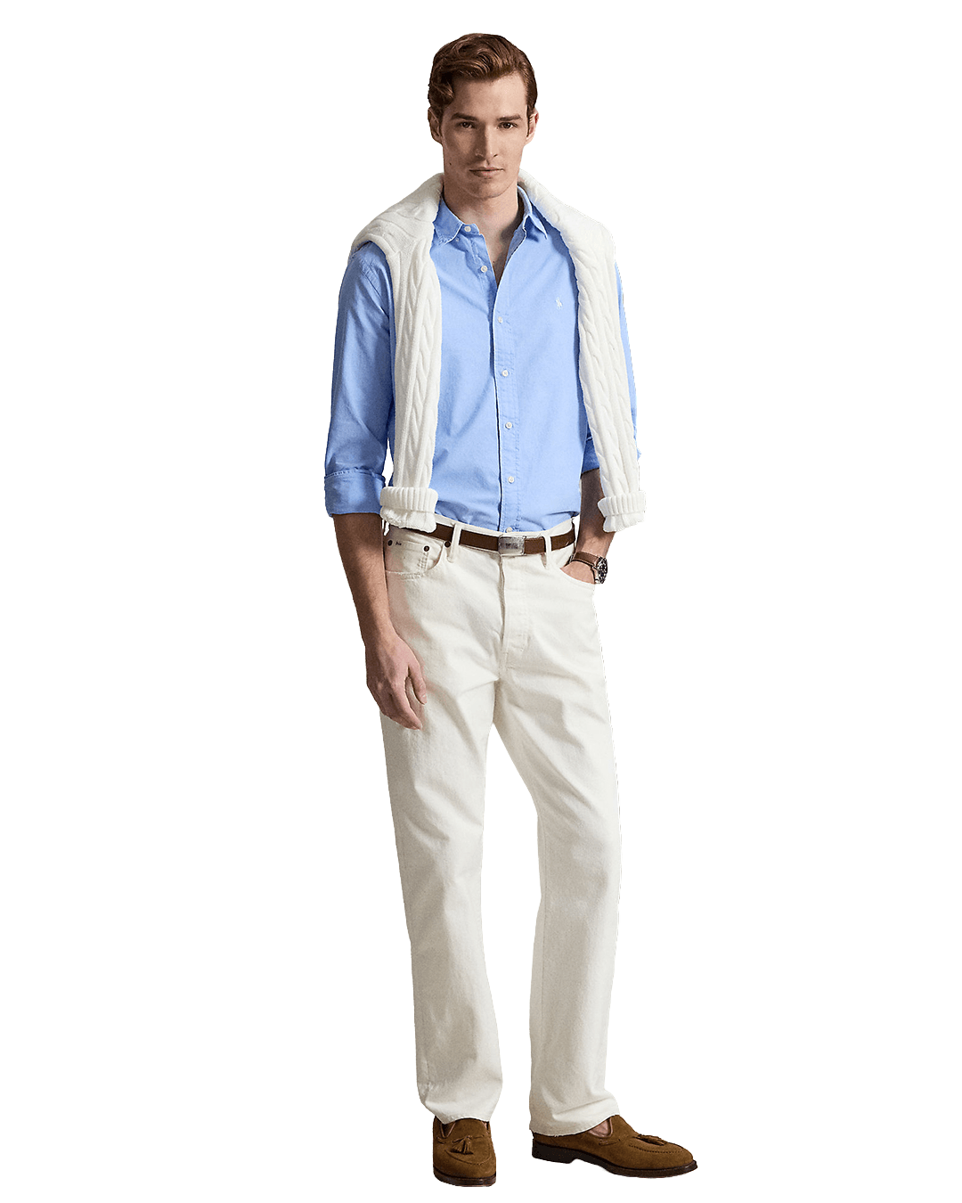 Polo Ralph Lauren Shirts Polo Ralph Lauren Blue Slim Fit Garment-Dyed Oxford Shirt