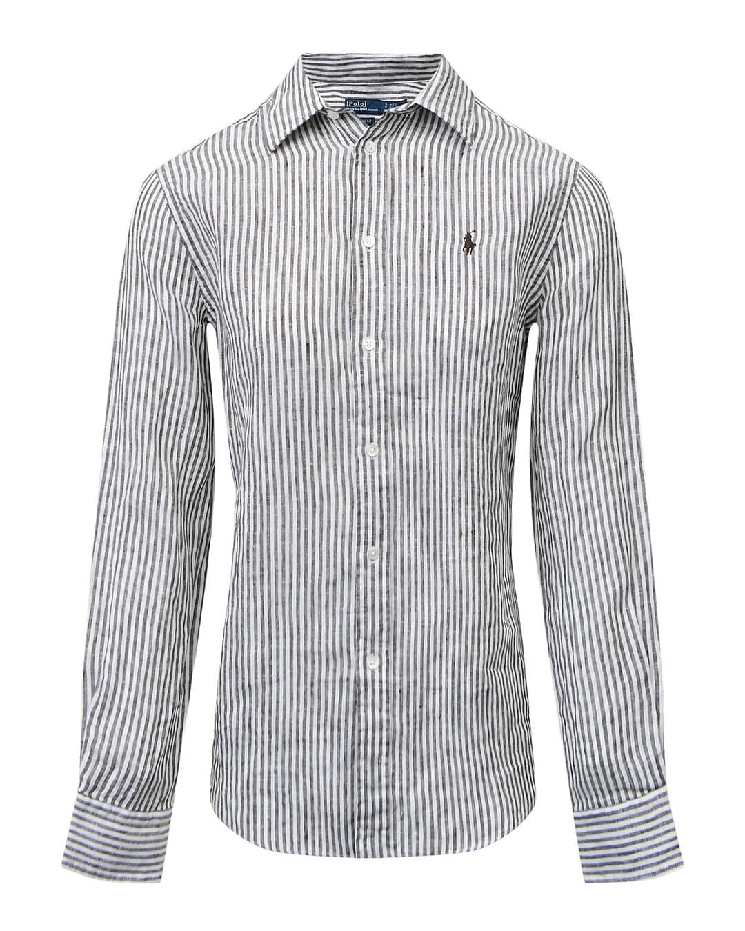 Polo Ralph Lauren Shirts Polo Ralph Lauren Brown Classic Fit Striped Linen Shirt