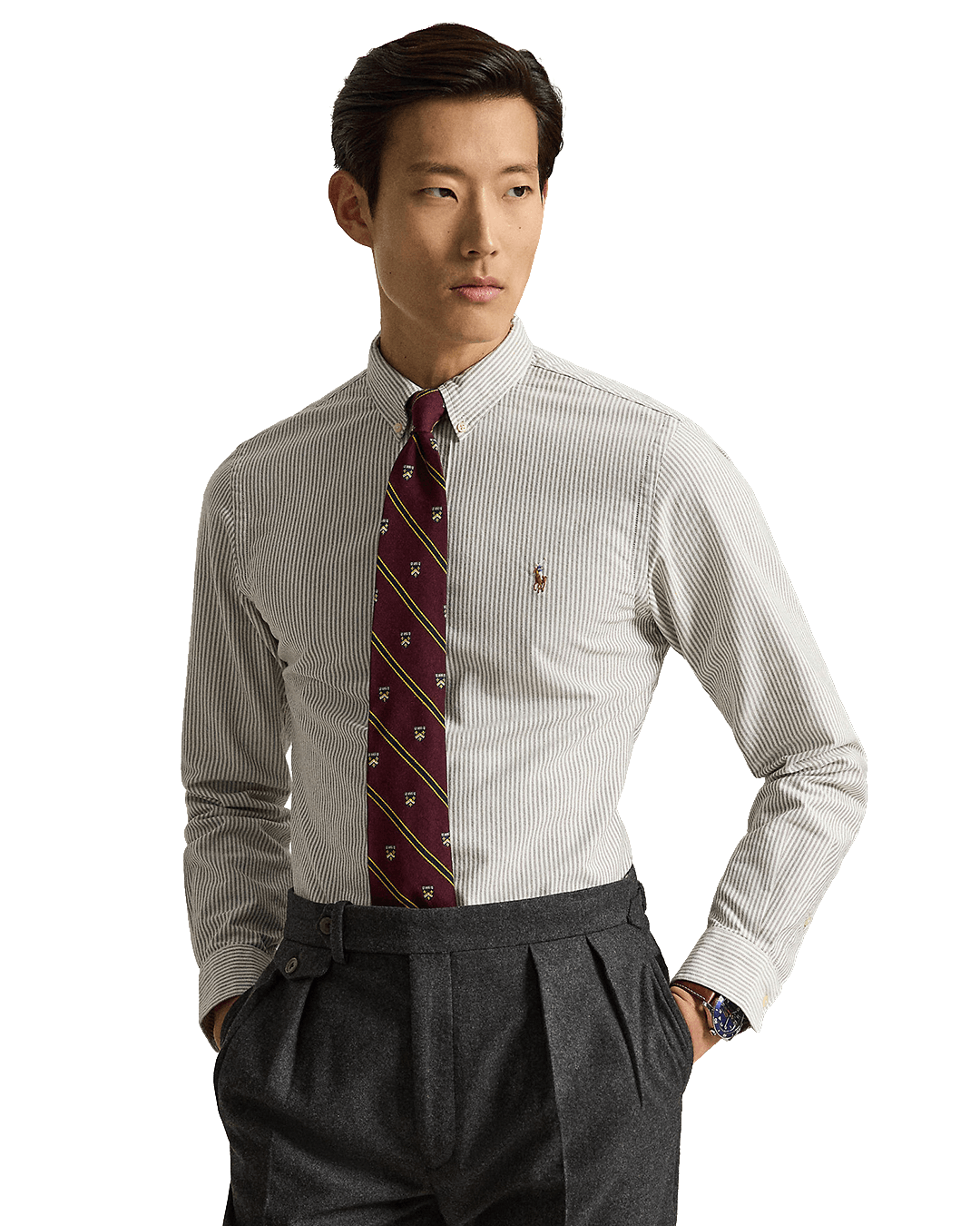 Polo Ralph Lauren Shirts Polo Ralph Lauren Brown Custom Fit Striped Oxford Shirt