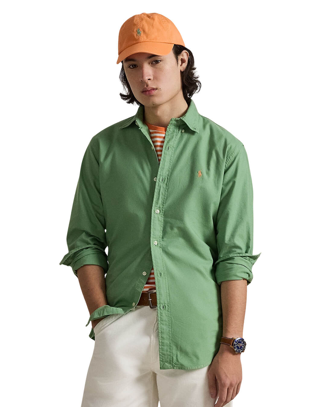 Polo Ralph Lauren Shirts Polo Ralph Lauren Green  Custom Fit Garment-Dyed Oxford  Shirt