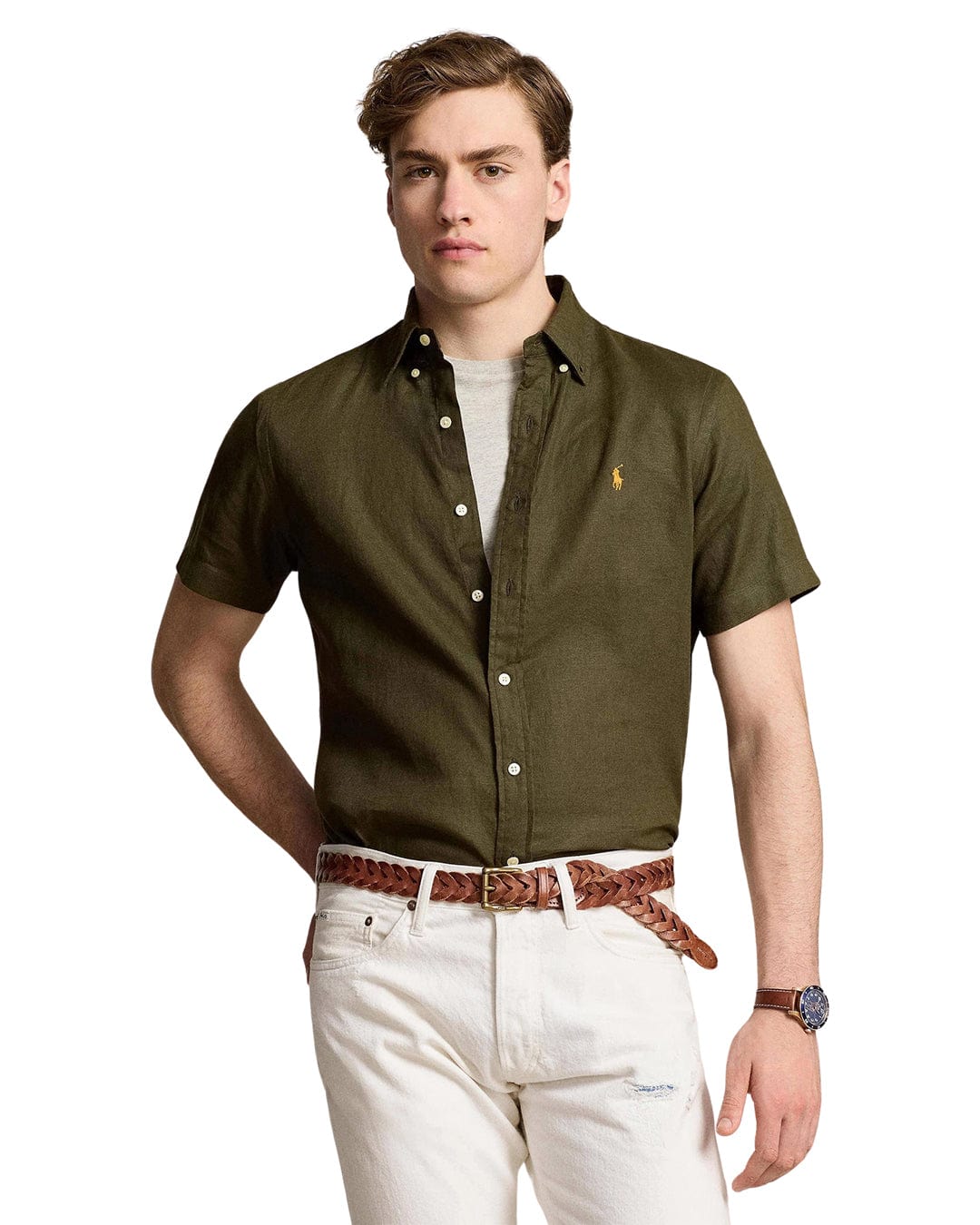 Polo Ralph Lauren Shirts Polo Ralph Lauren Green Regular Fit Short Sleeved Shirt