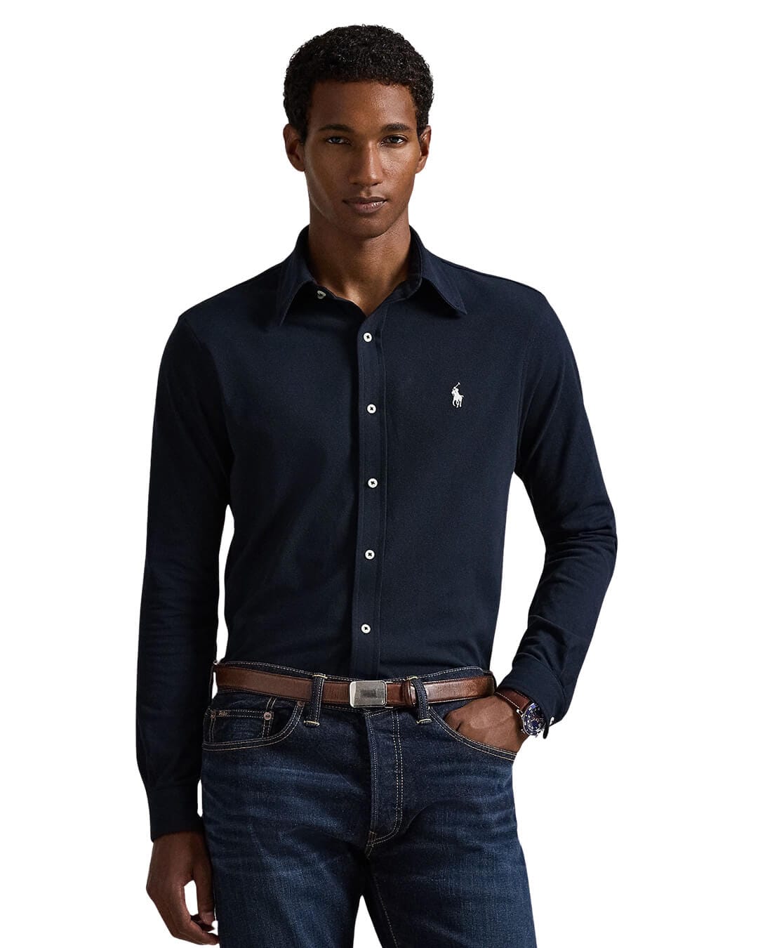Polo Ralph Lauren Shirts Polo Ralph Lauren Navy  Featherweight Mesh  Shirt