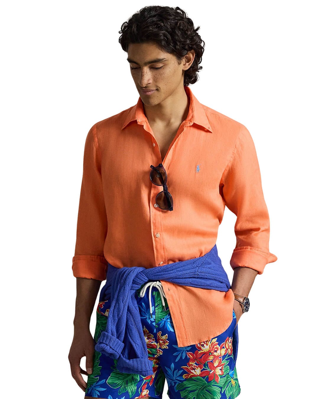 Polo Ralph Lauren Shirts Polo Ralph Lauren Orange  Custom Fit Ls Linen Shirt