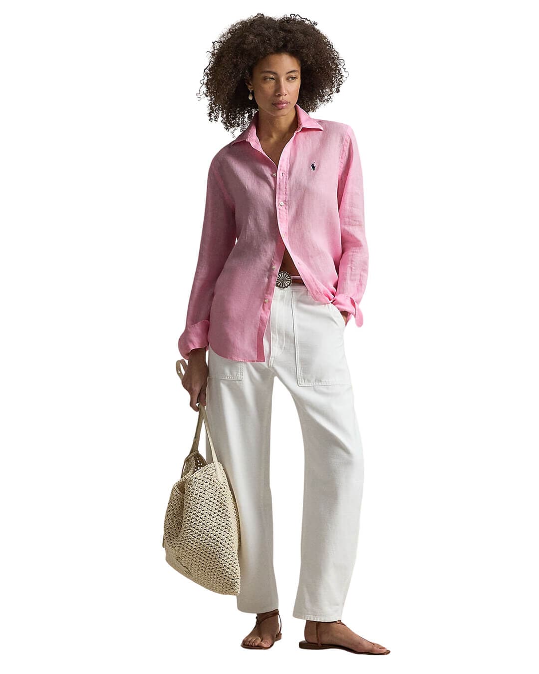 Polo Ralph Lauren Shirts Polo Ralph Lauren Pink Classic Fit Ls Linen  Shirt