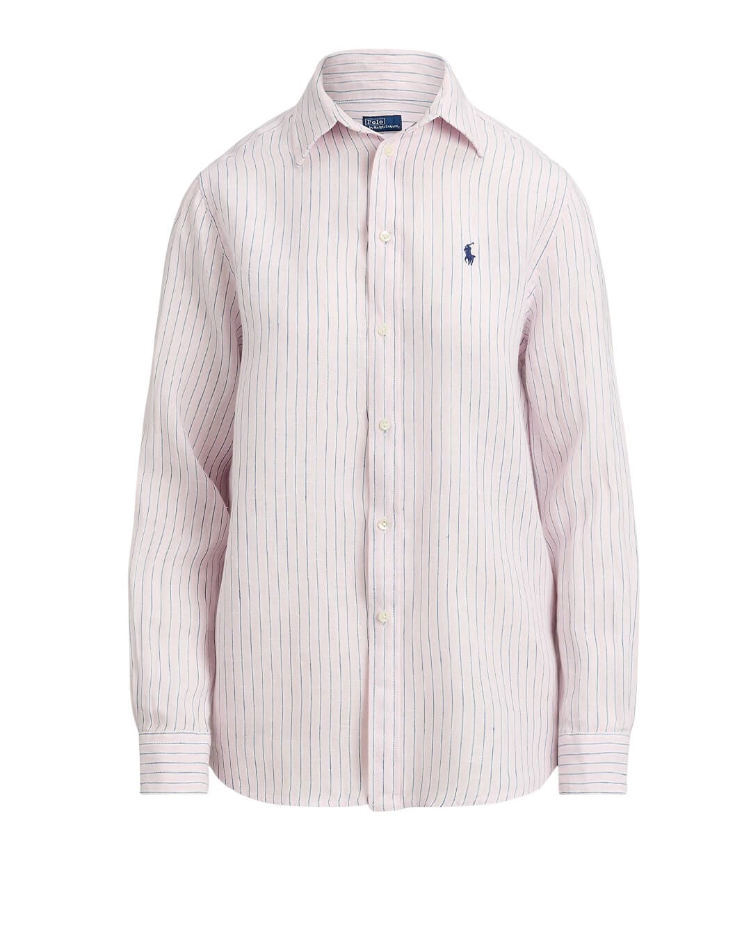 Polo Ralph Lauren Shirts Polo Ralph Lauren Pink Classic Fit Striped Linen  Shirt