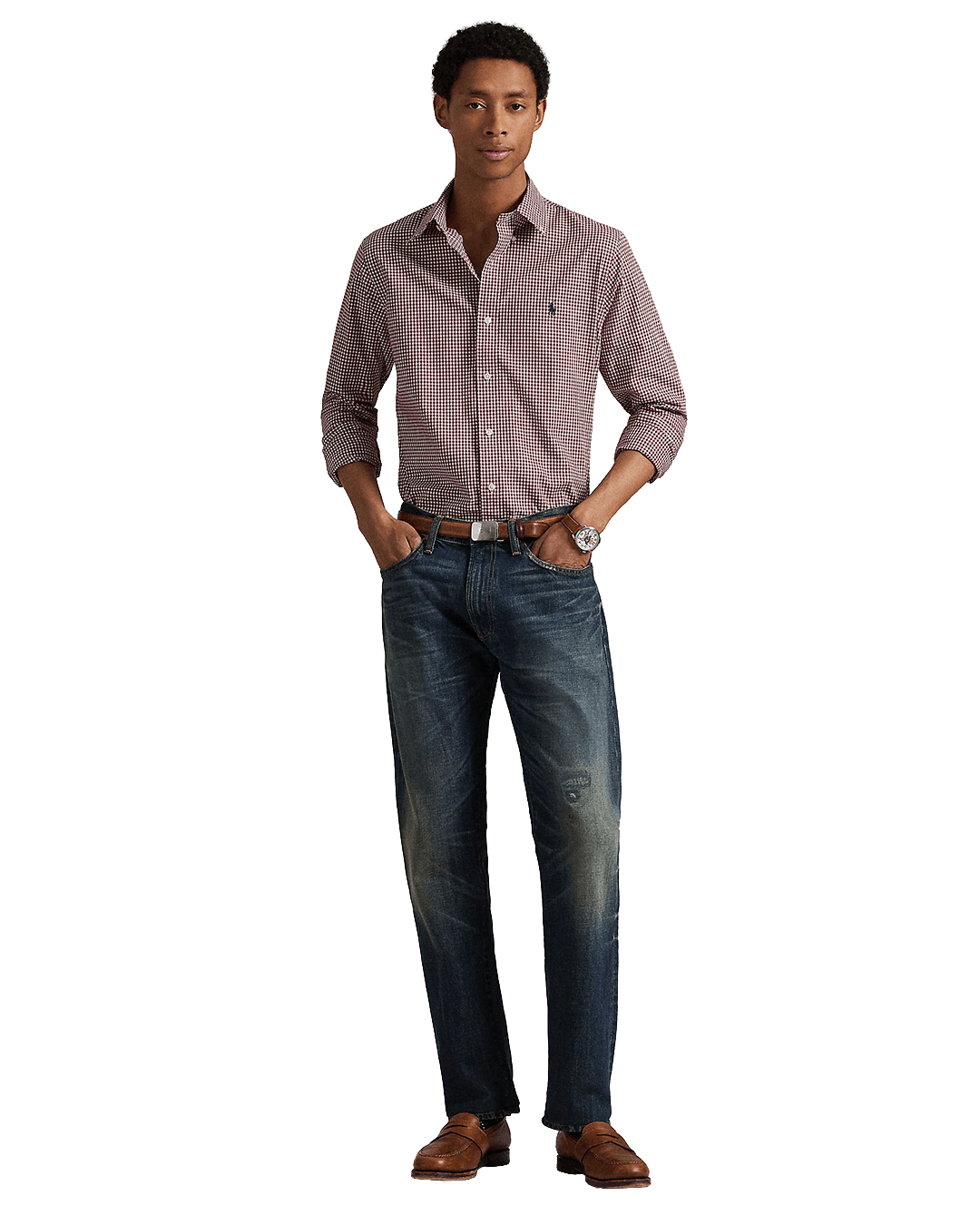 Polo Ralph Lauren Shirts Polo Ralph Lauren Red Custom Fit Gingham Stretch Poplin Shirt