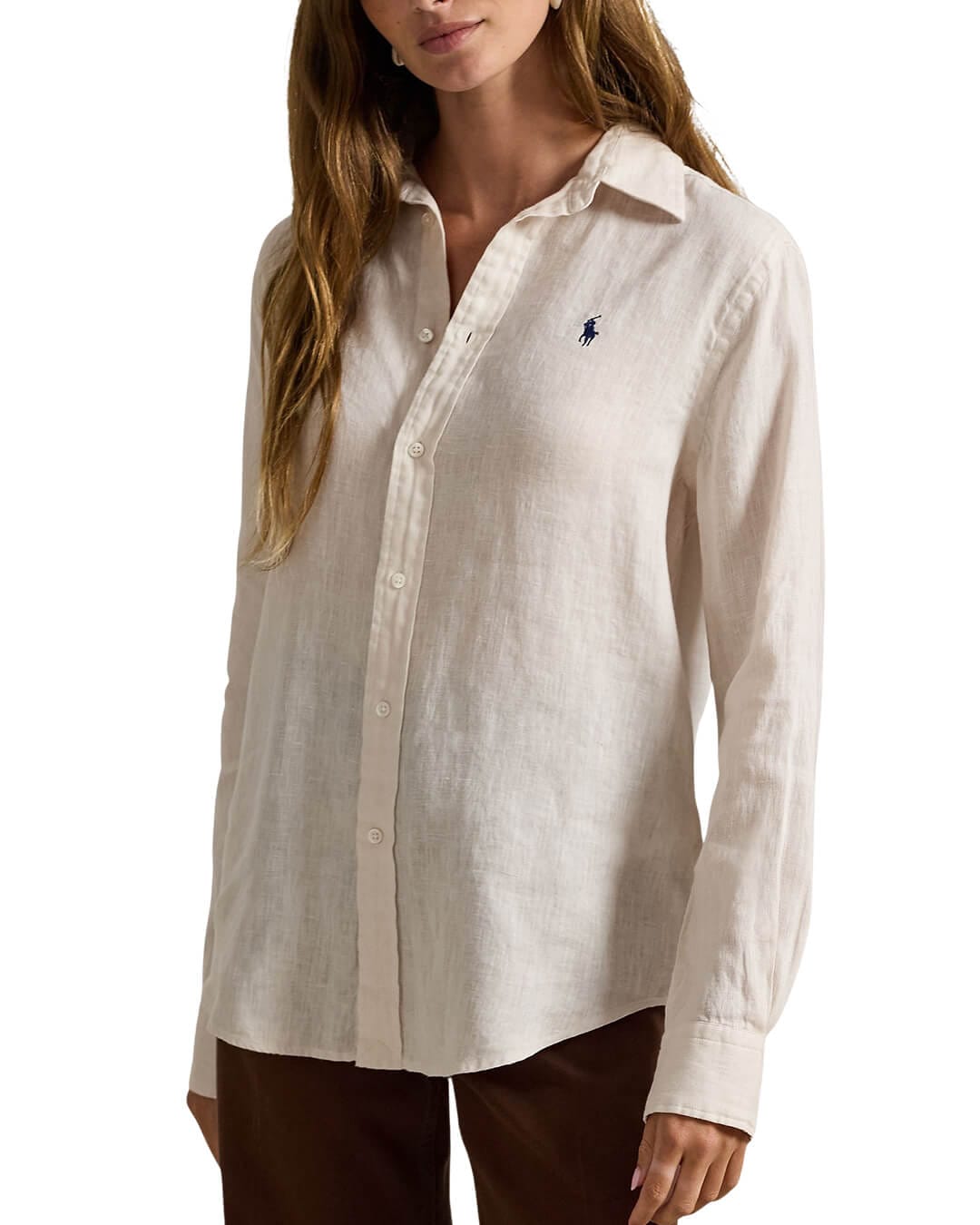 Polo Ralph Lauren Shirts Polo Ralph Lauren White Classic Fit Ls Linen  Shirt
