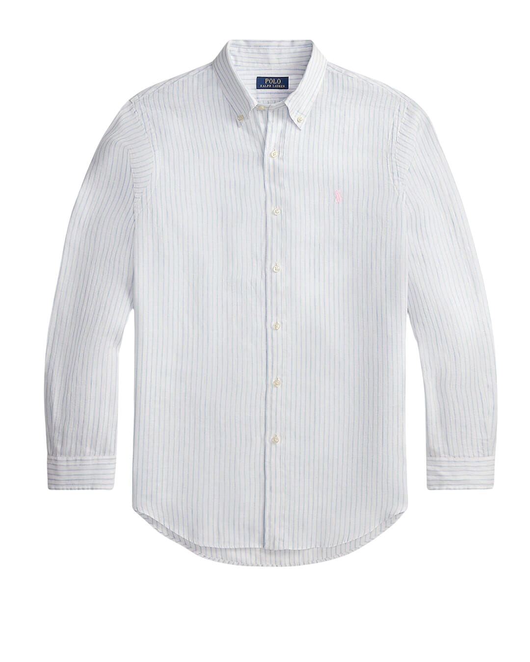 Polo Ralph Lauren Shirts Polo Ralph Lauren White  Stripe Custom Fit Linen  Shirt