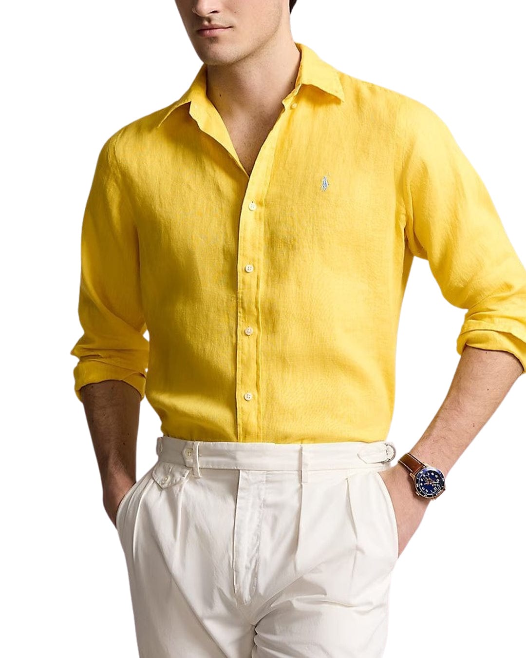 Polo Ralph Lauren Shirts Polo Ralph Lauren Yellow Custom Fit Linen Shirt