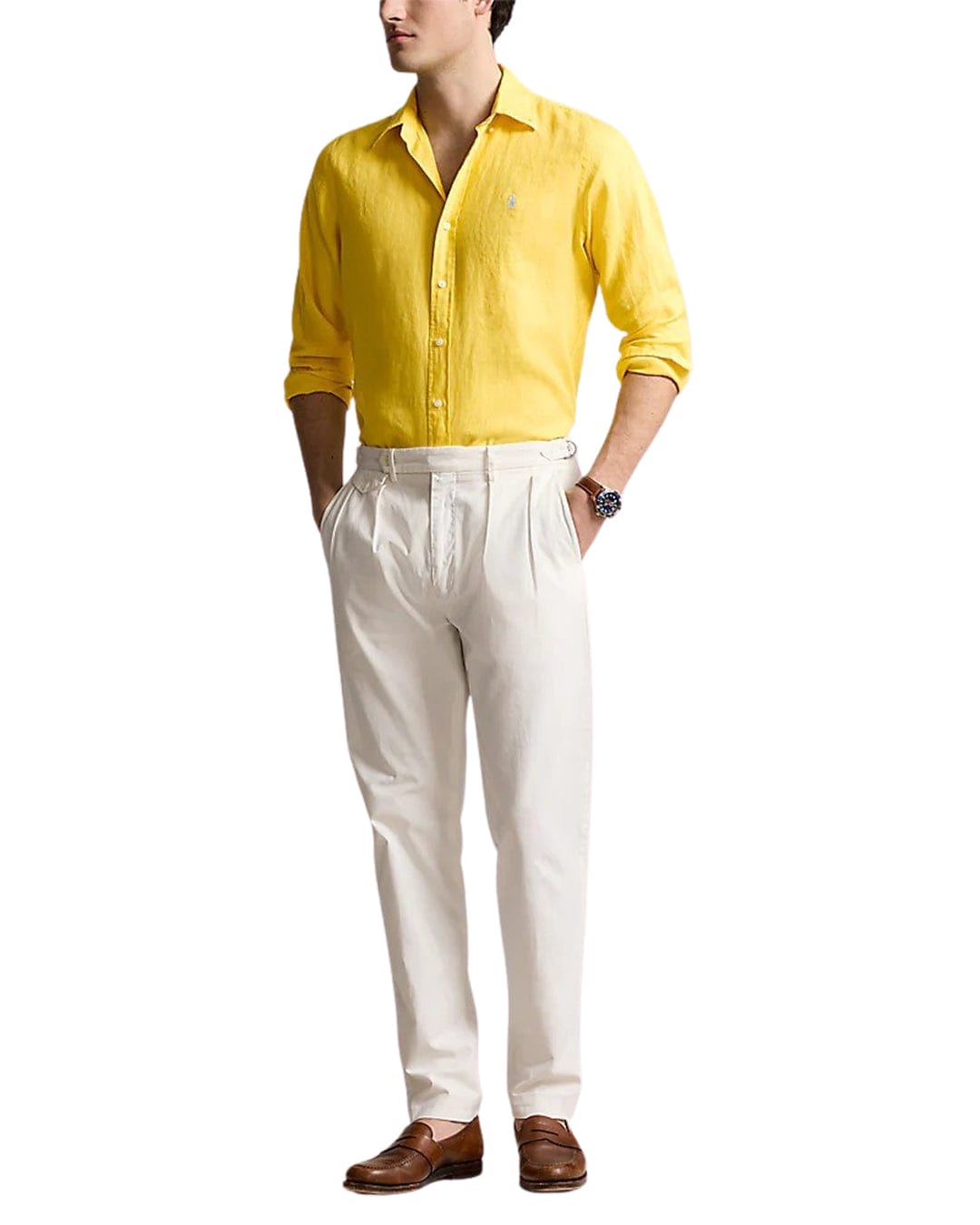 Polo Ralph Lauren Shirts Polo Ralph Lauren Yellow Custom Fit Linen Shirt