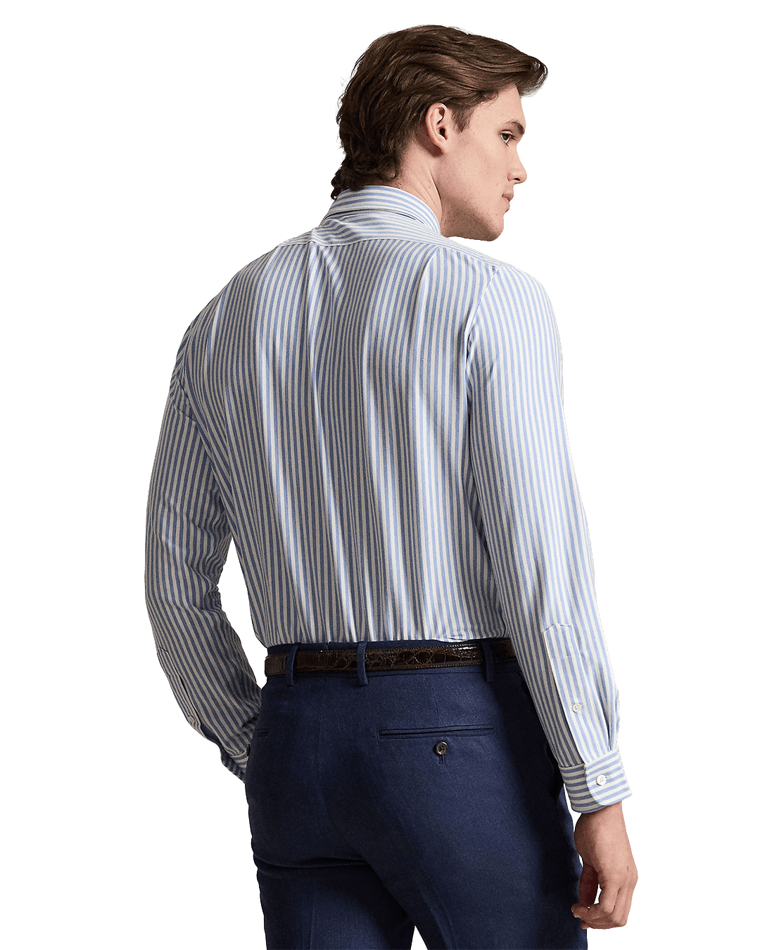 Polo Ralph Lauren Shirts Ralph Lauren Blue Ralph Lauren Striped Knit Oxford Shirt Blue