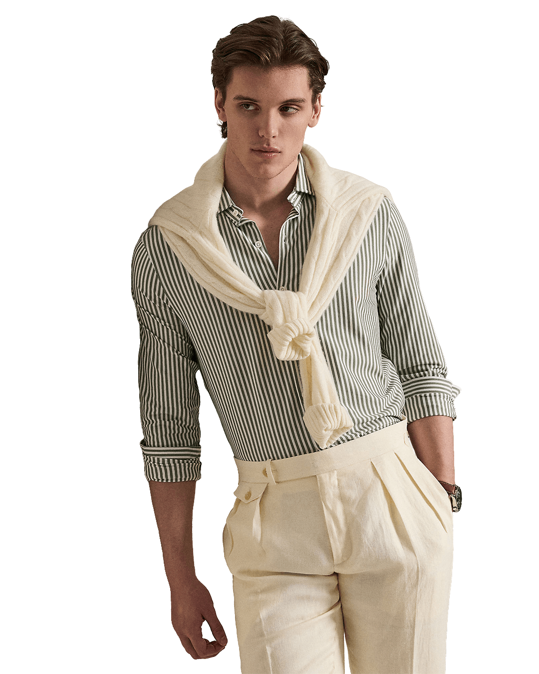 Polo Ralph Lauren Shirts Ralph Lauren Green Ralph Lauren Striped Knit Oxford Shirt Green