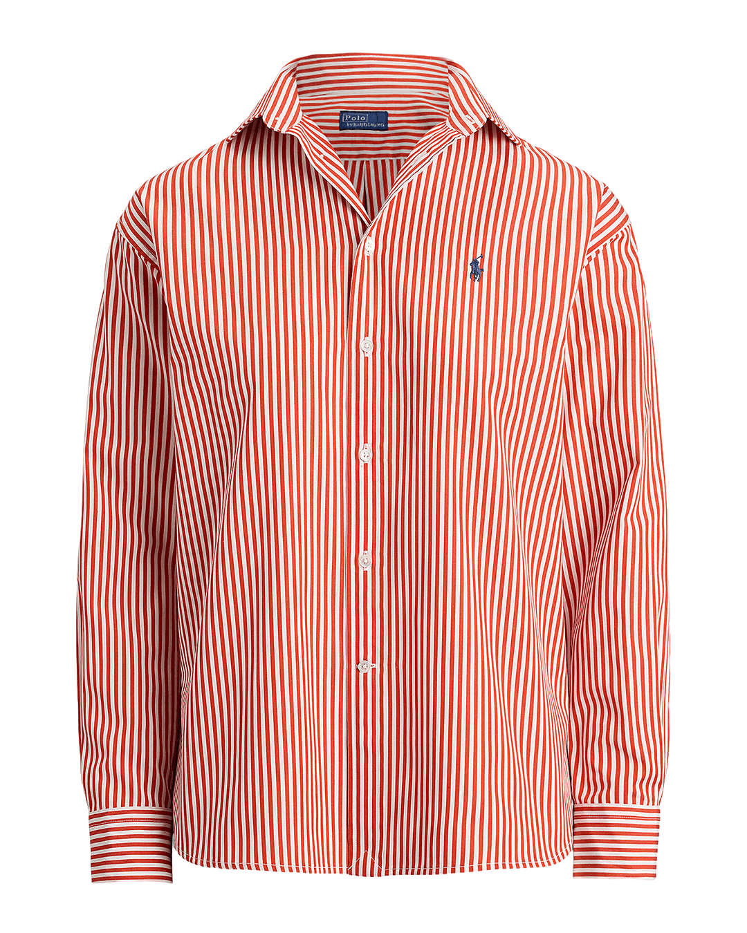 Polo Ralph Lauren Shirts Ralph Lauren Orange Ralph Lauren Relaxed Fit Striped Cotton Shirt Orange