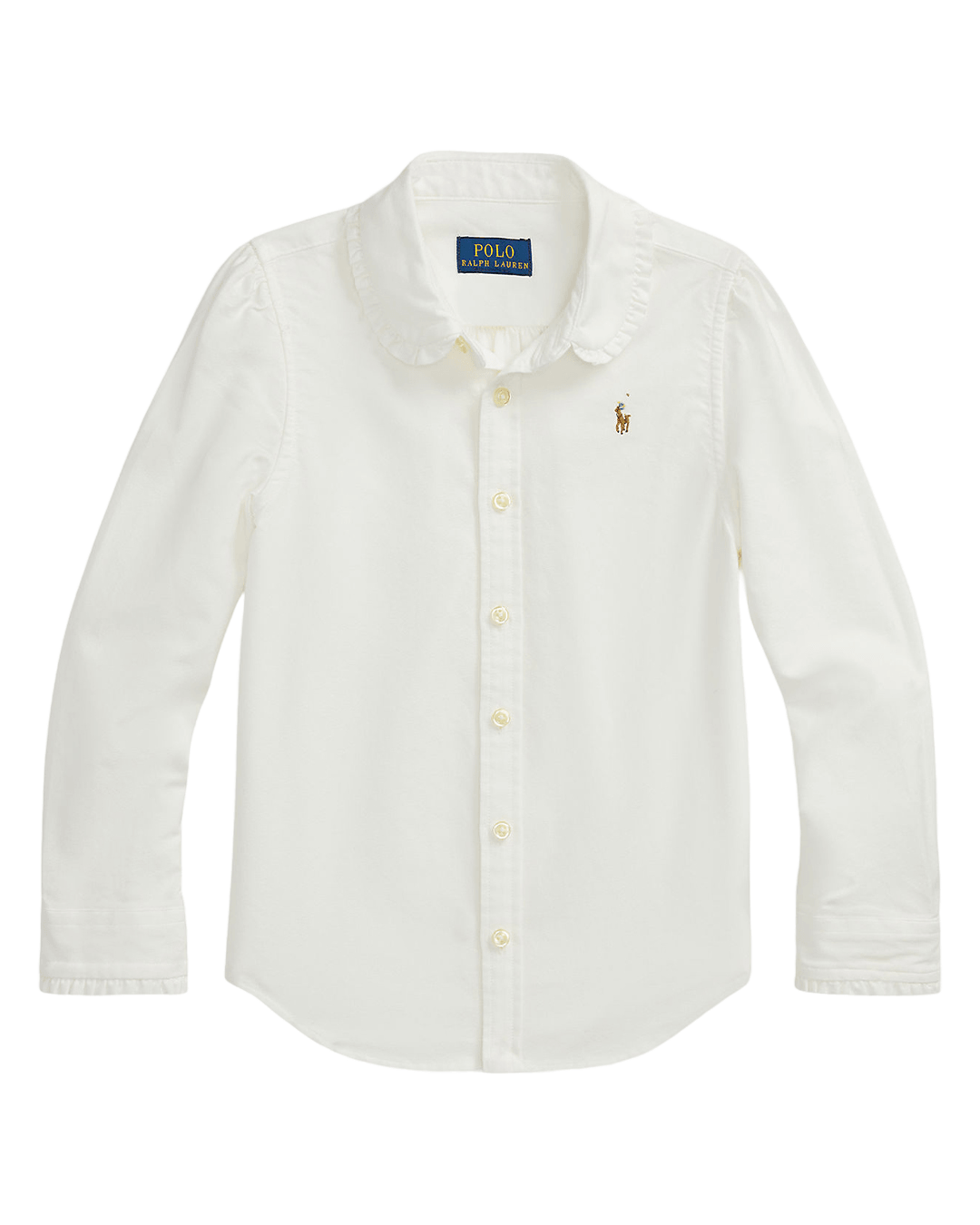 Polo Ralph Lauren Shirts Ralph Lauren White Ralph Lauren Ruffled Cotton Oxford Shirt White