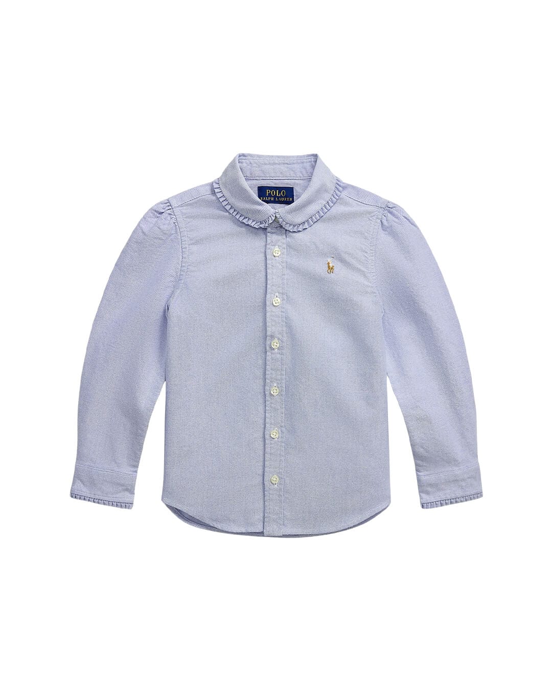 Polo Ralph Lauren Shirts RUFFLED COTTON OXFORD SHIRT BLUE