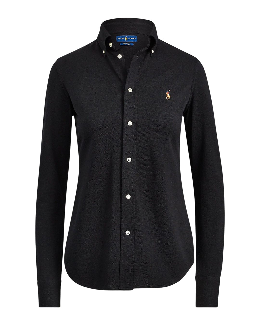 Polo Ralph Lauren Shirts SLIM FIT KNIT COTTON OXFORD SHIRT BLACK