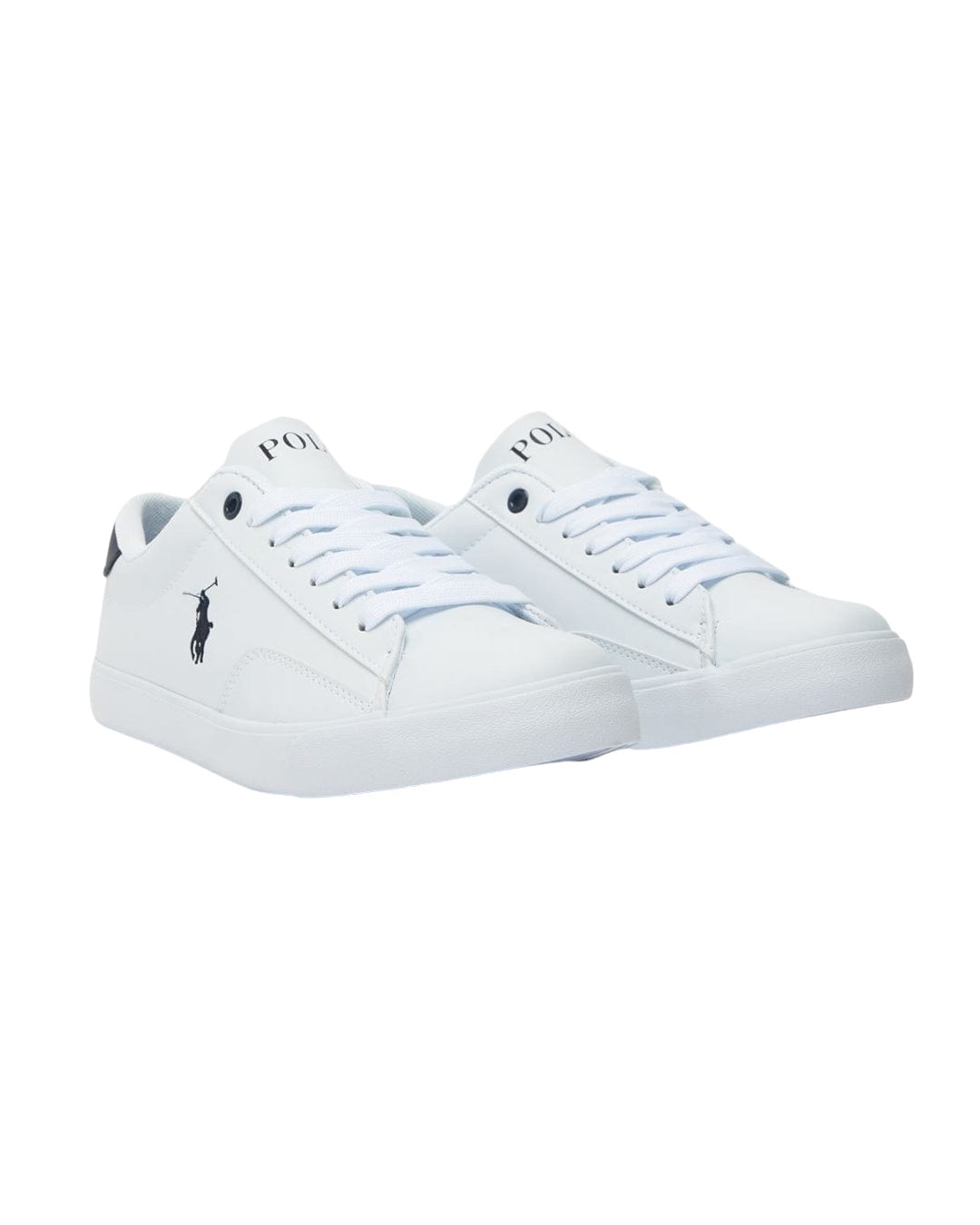 Polo Ralph Lauren Shoes Boys Polo Ralph Lauren White And Navy Theron Sneakers