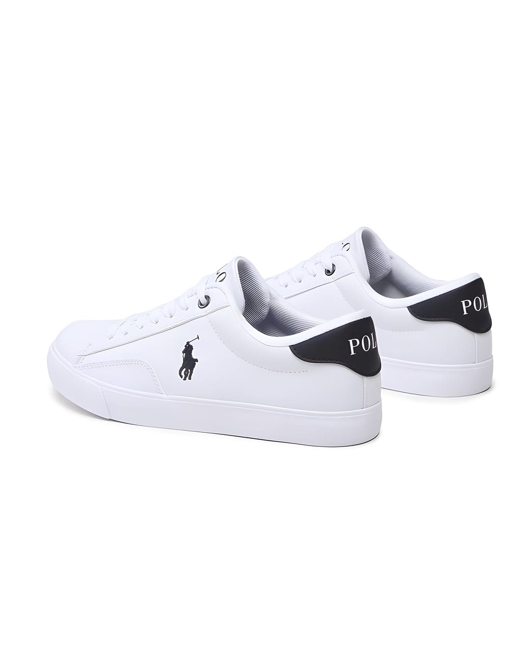 Polo Ralph Lauren Shoes Boys Polo Ralph Lauren White And Navy Theron Sneakers