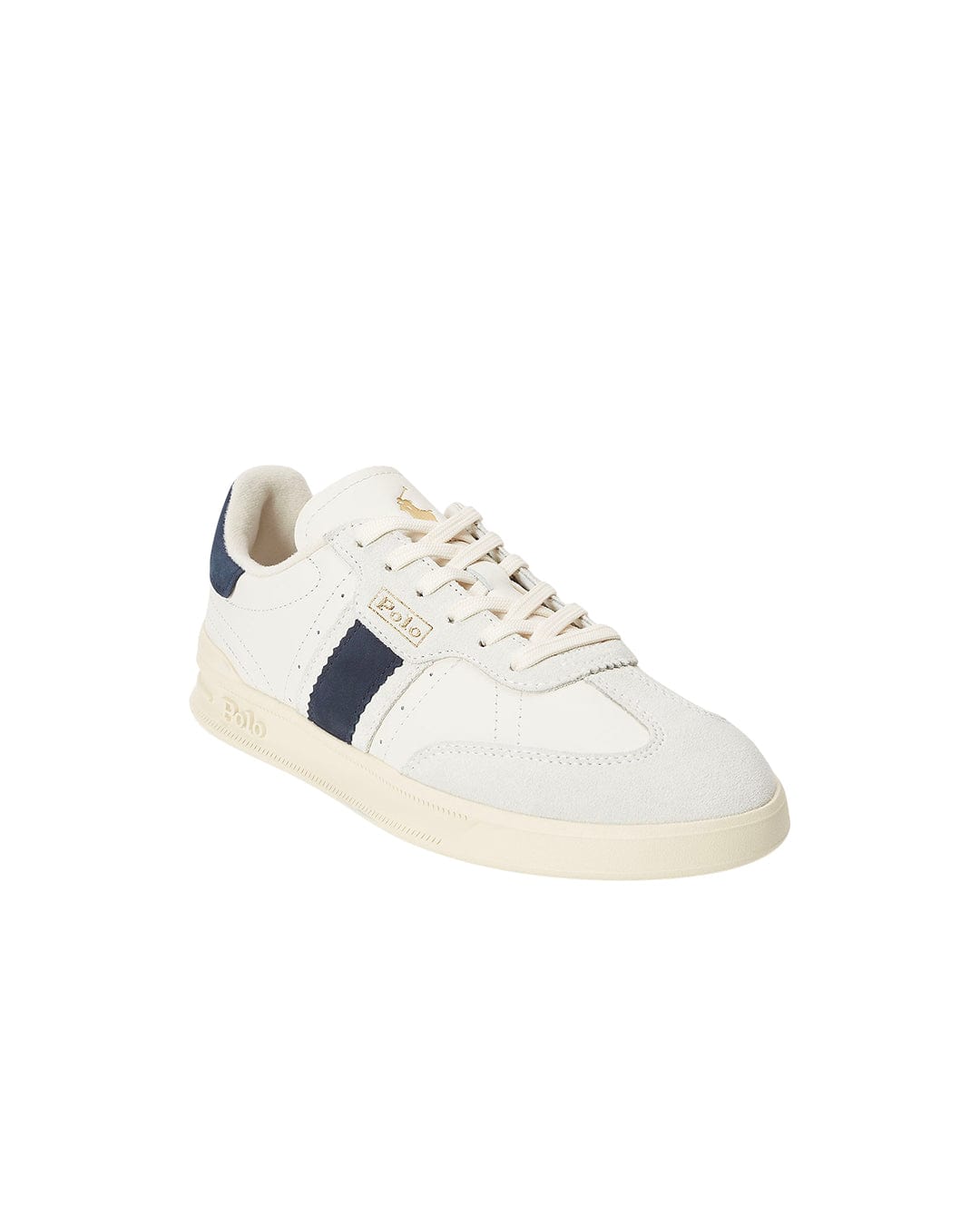 Polo Ralph Lauren Shoes HERITAGE AERA LEATHER-SUEDE SNEAKER WHITE