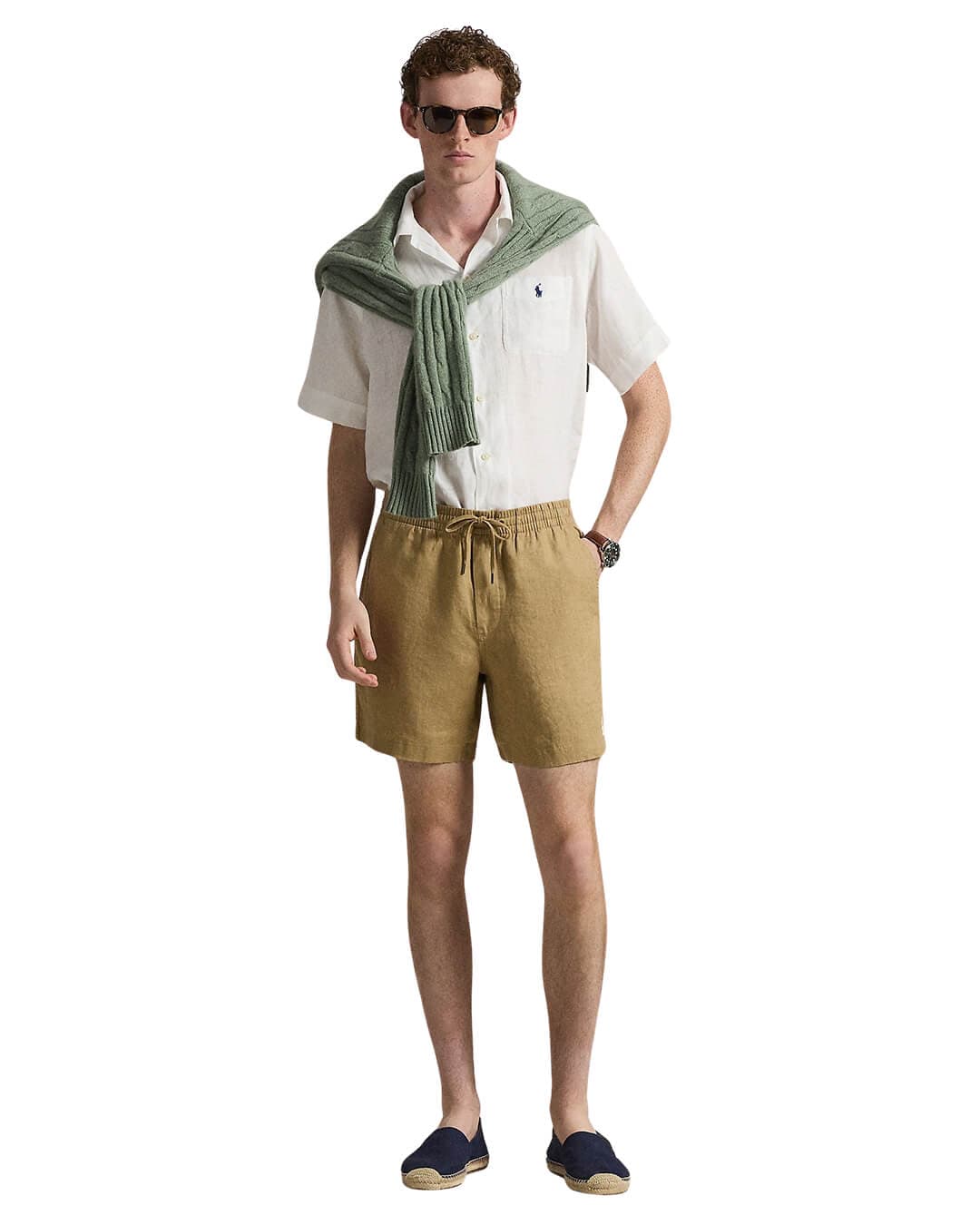 Polo Ralph Lauren Shorts Polo Ralph Lauren Beige Flat Front Linen  Shorts