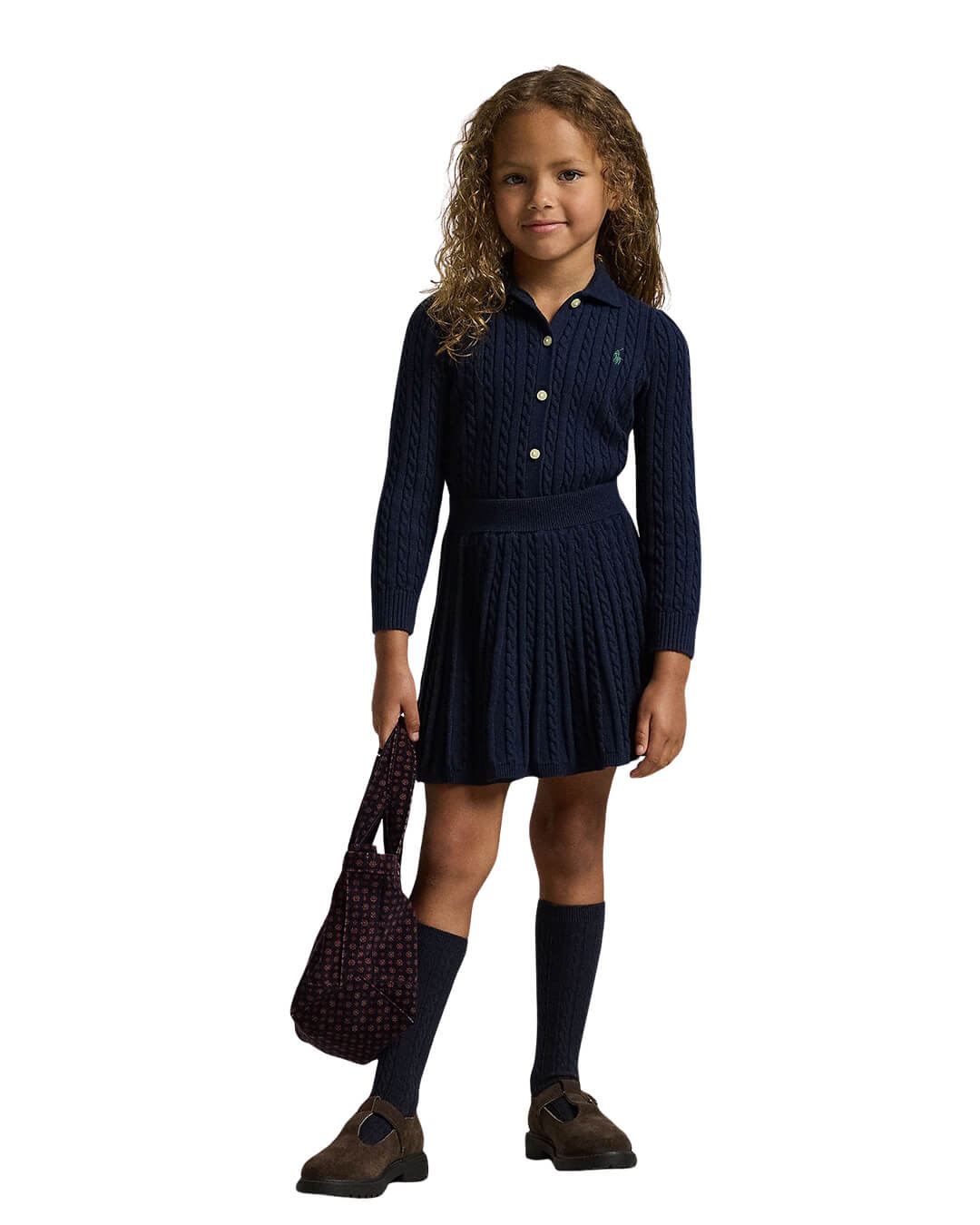 Polo Ralph Lauren Skirts COTTON POLO CARDIGAN & SKIRT SET NAVY