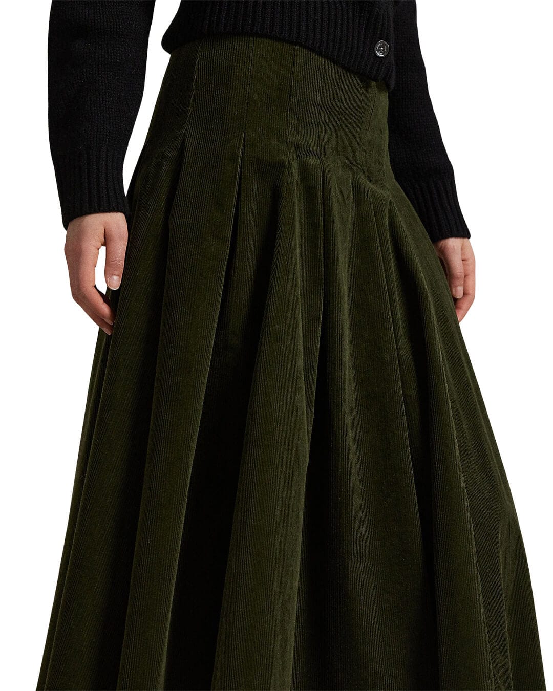 Polo Ralph Lauren Skirts PLEATED CORDUROY SKIRT DARK GREEN