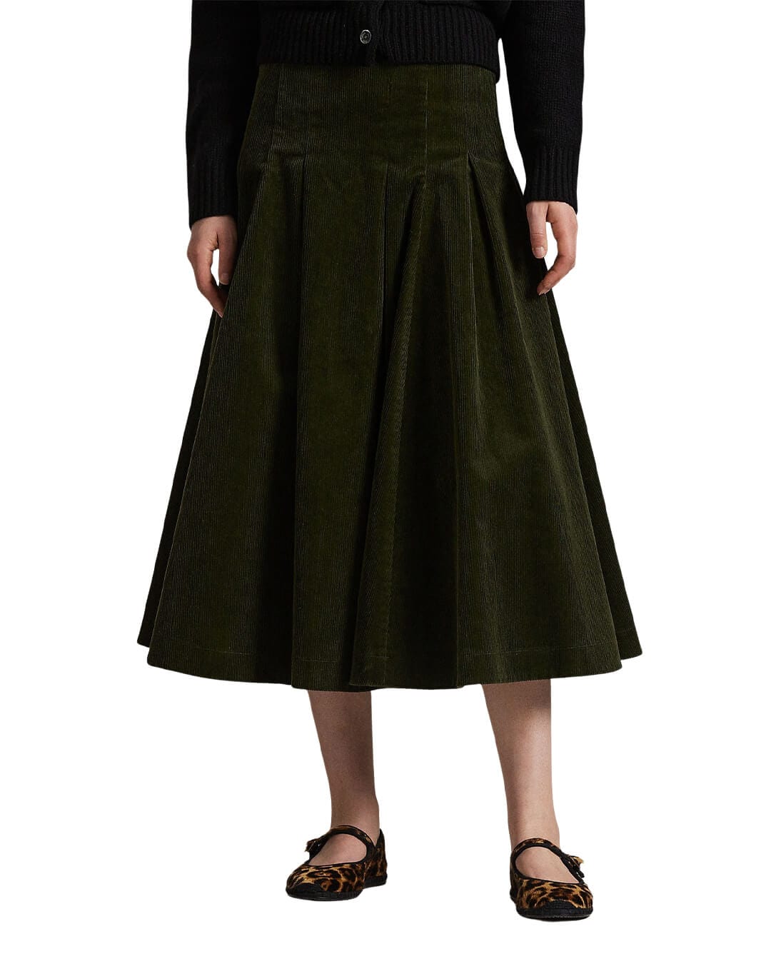 Polo Ralph Lauren Skirts PLEATED CORDUROY SKIRT DARK GREEN