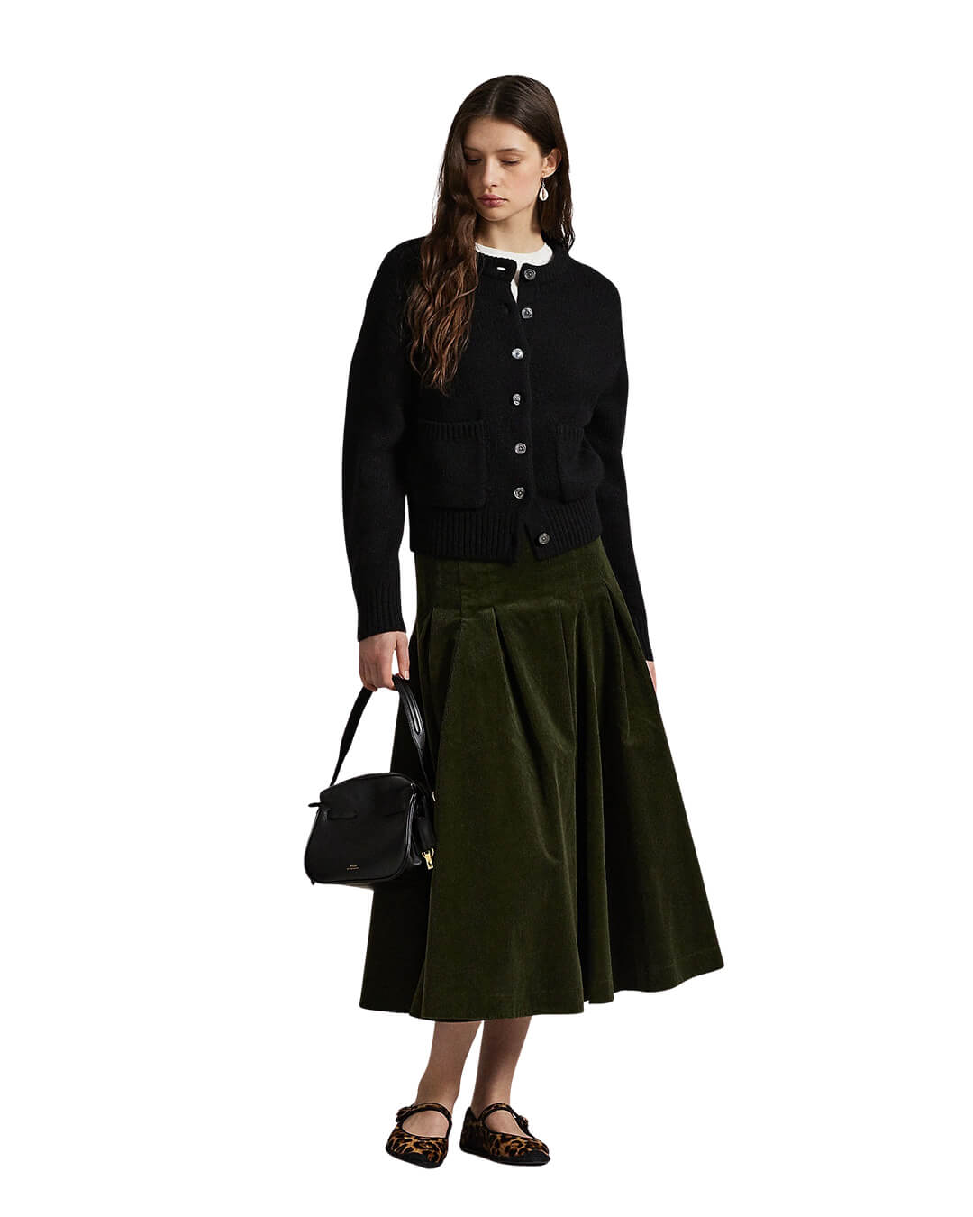 Polo Ralph Lauren Skirts PLEATED CORDUROY SKIRT DARK GREEN