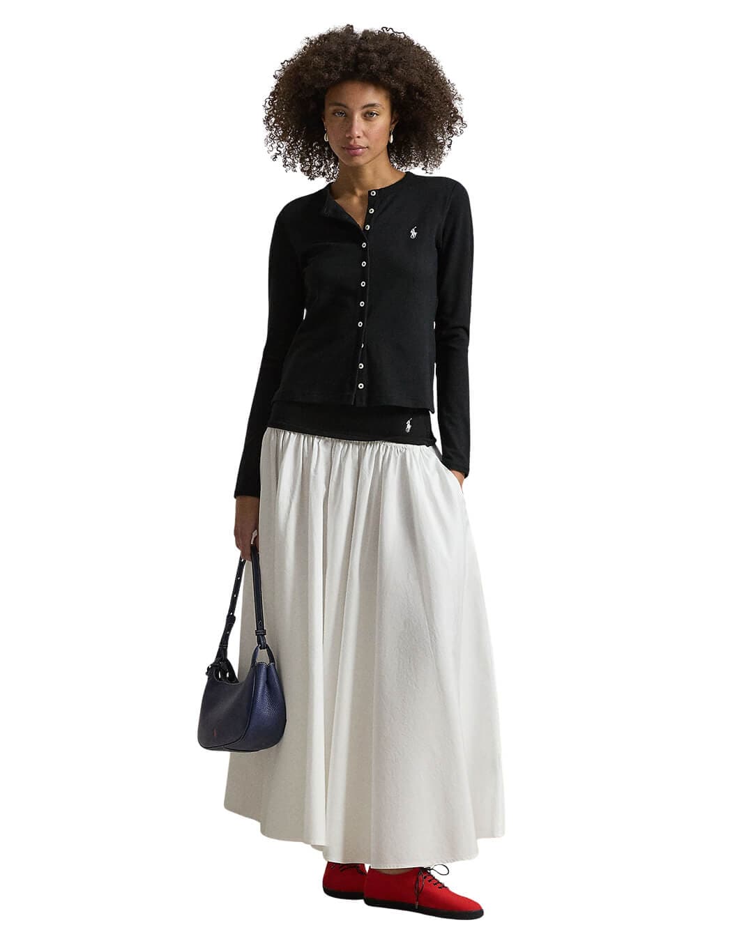 Polo Ralph Lauren Skirts Polo Ralph Lauren White  Contrast Waistband A Line  Skirt
