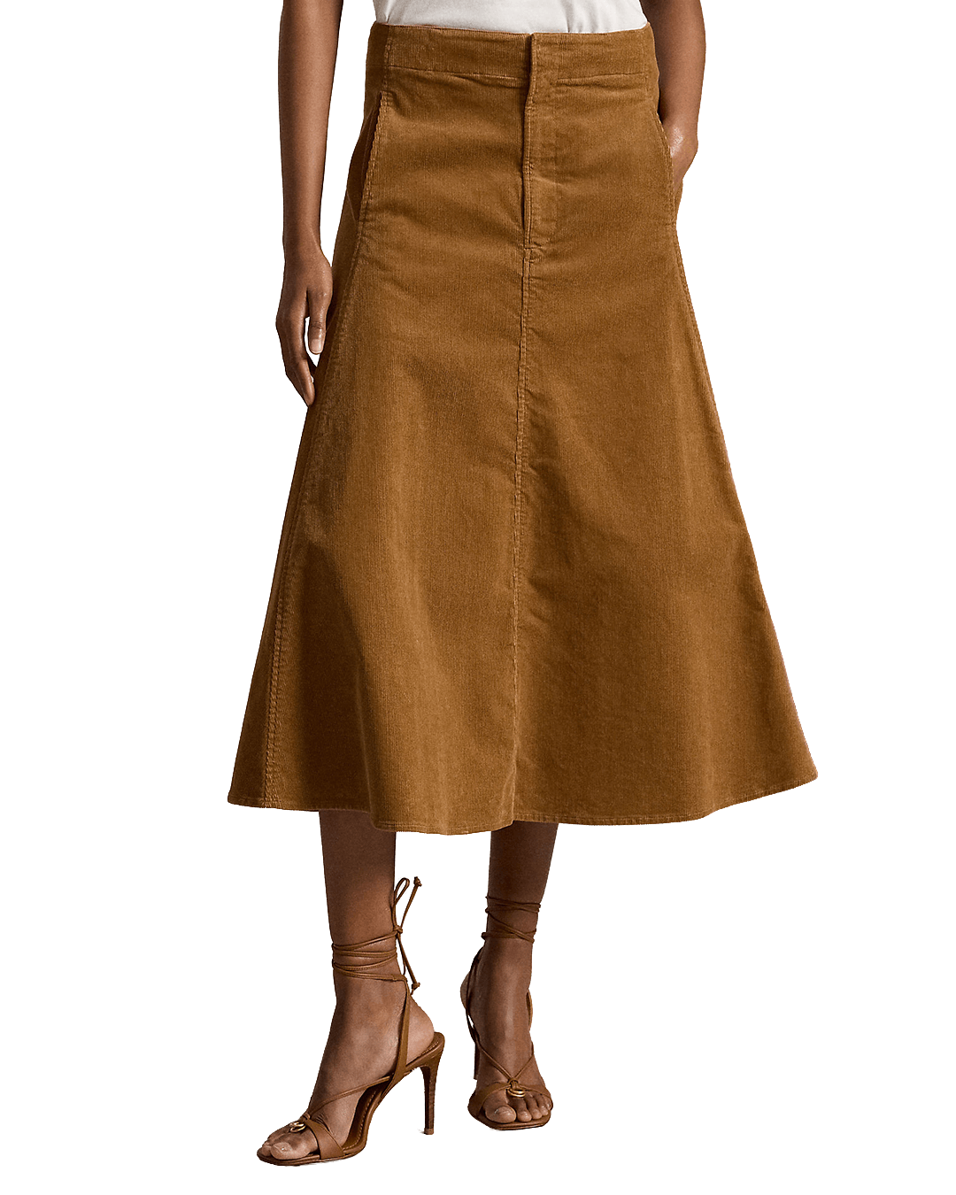 Polo Ralph Lauren Skirts Ralph Lauren Beige Ralph Lauren Corduroy A-Line Midi Skirt Beige