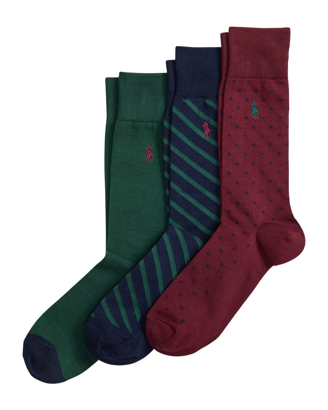 Polo Ralph Lauren Socks ONE POLKA-DOT & STRIPED TROUSER SOCK 2-PACK RED