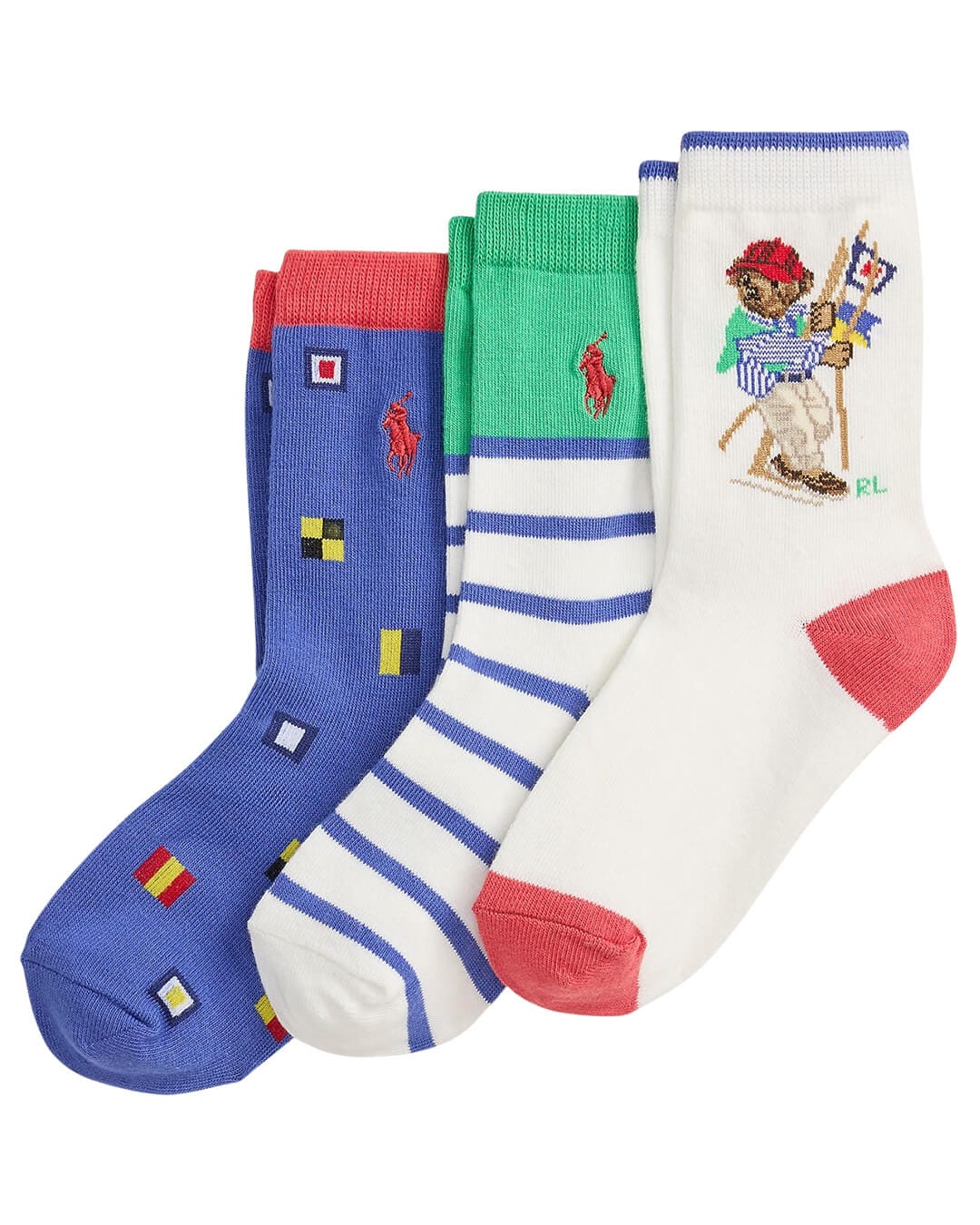 Polo Ralph Lauren Socks 2-4 Polo Ralph Lauren  Multicoloured Sailing Br Crew  3 Pack  Socks