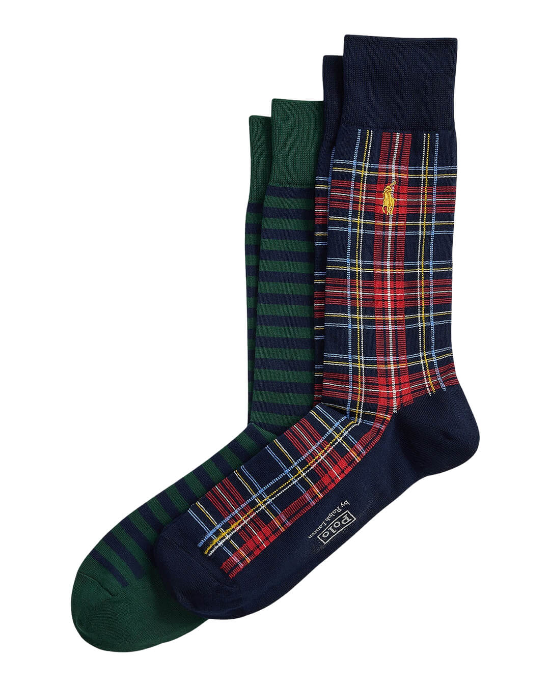 Polo Ralph Lauren Socks ONE Polo Ralph Lauren Navy Stripe Crew 2-Pack Socks