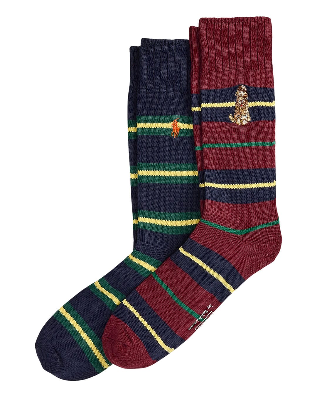 Polo Ralph Lauren Socks ONE Polo Ralph Lauren Red Embroidery Crew 2-Pack Socks