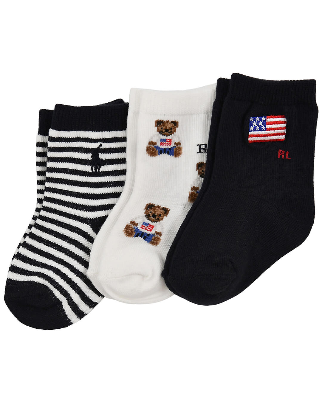 Polo Ralph Lauren Socks Polo Ralph Lauren White American Baby Crew Sock 3 Socks