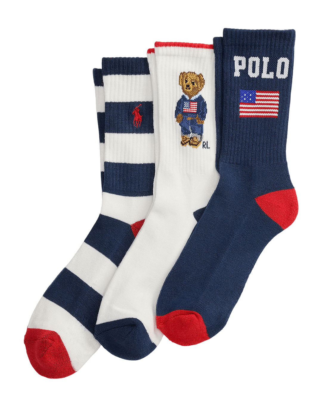 Polo Ralph Lauren Socks Ralph Lauren Multicoloured Ralph Lauren Polo Bear Crew Sock 3-Pack Multicoloured