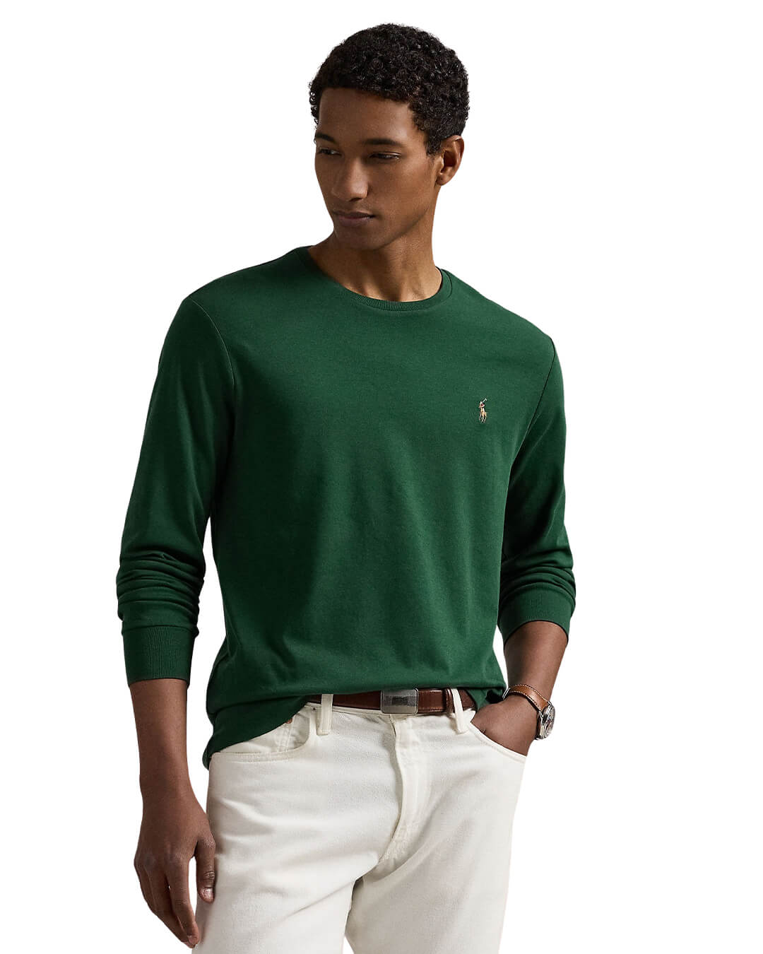 Polo Ralph Lauren T-Shirts CUSTOM SF SOFT COTTON LS T-SHIRT GREEN