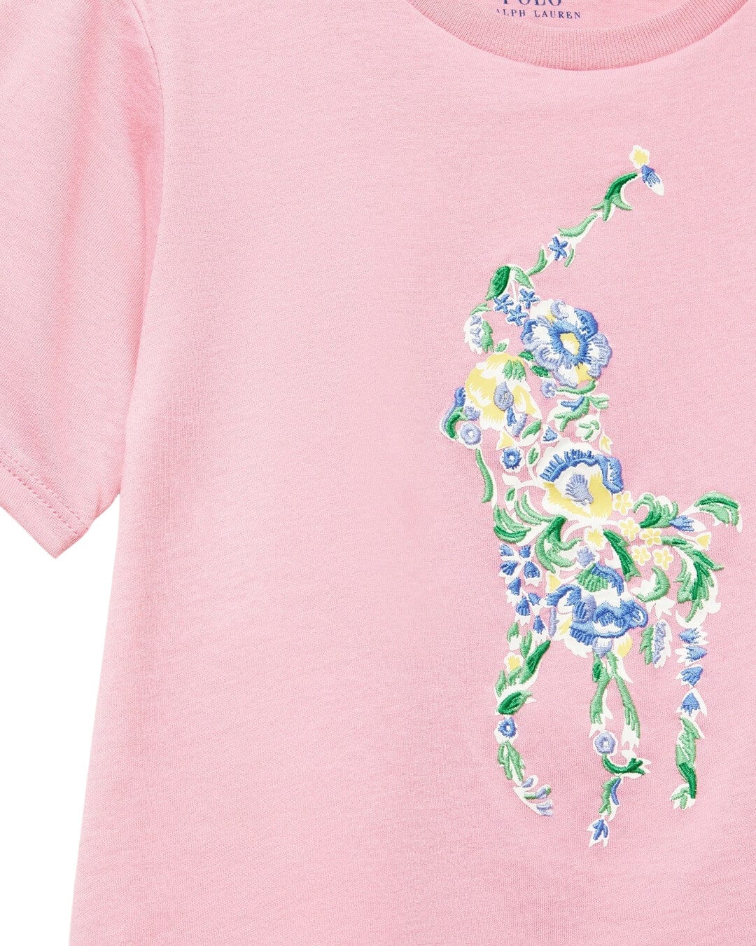 Polo Ralph Lauren T-Shirts Girls Polo Ralph Lauren Pink Flowers Pony T-Shirt