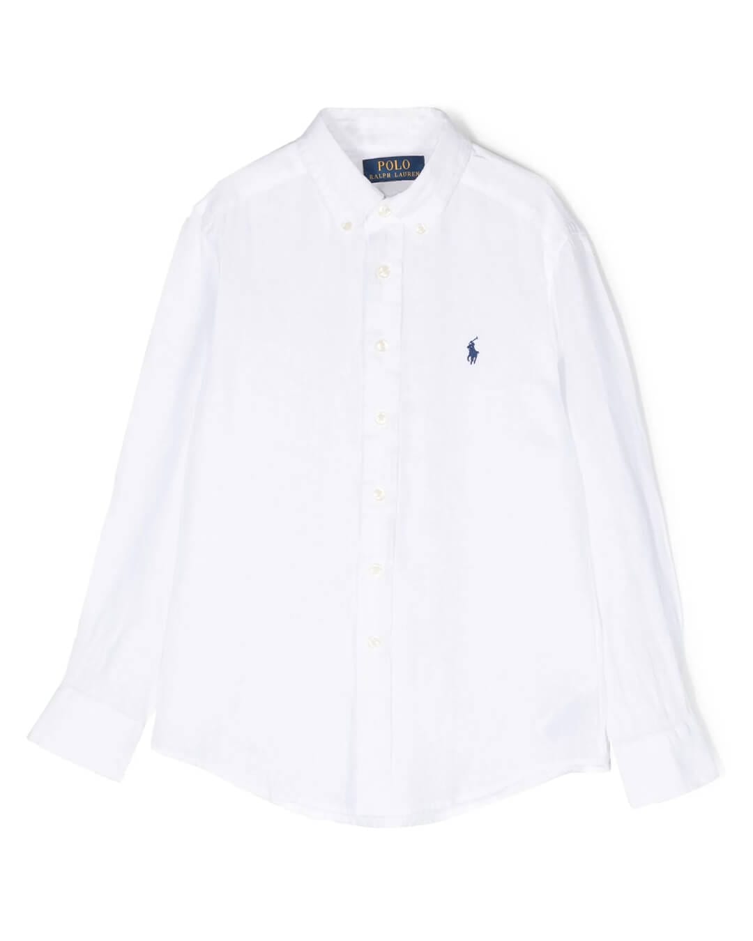 Polo Ralph Lauren T-Shirts Girls Polo Ralph Lauren White Long Sleeved Shirt