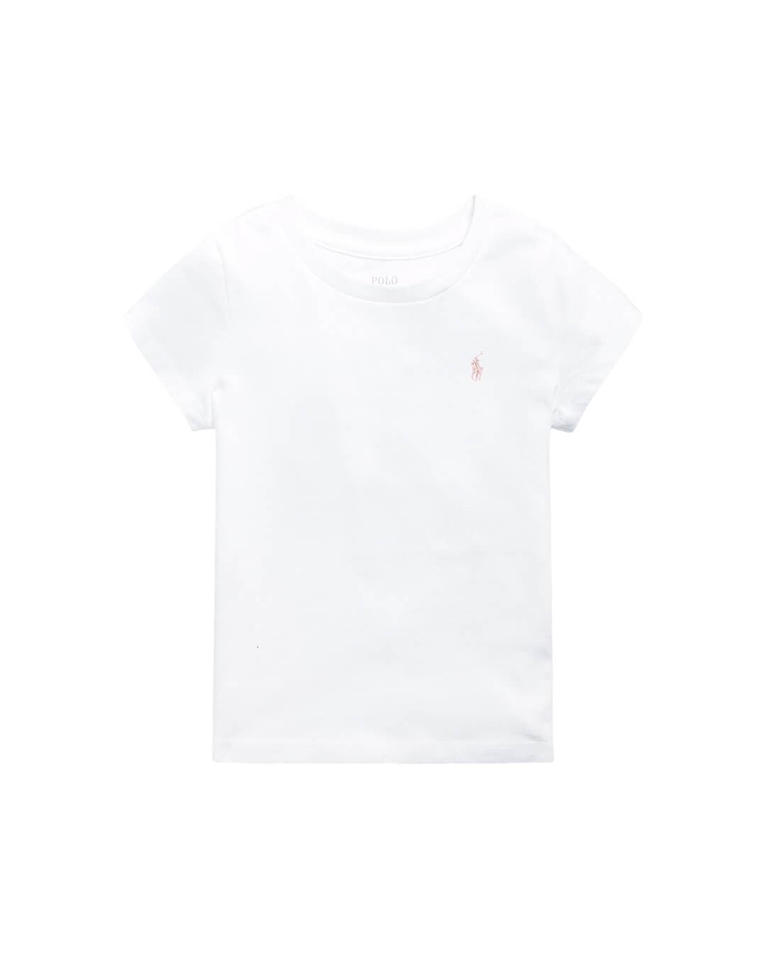 Polo Ralph Lauren T-Shirts Girls Polo Ralph Lauren White SS CN Knit T-Shirt