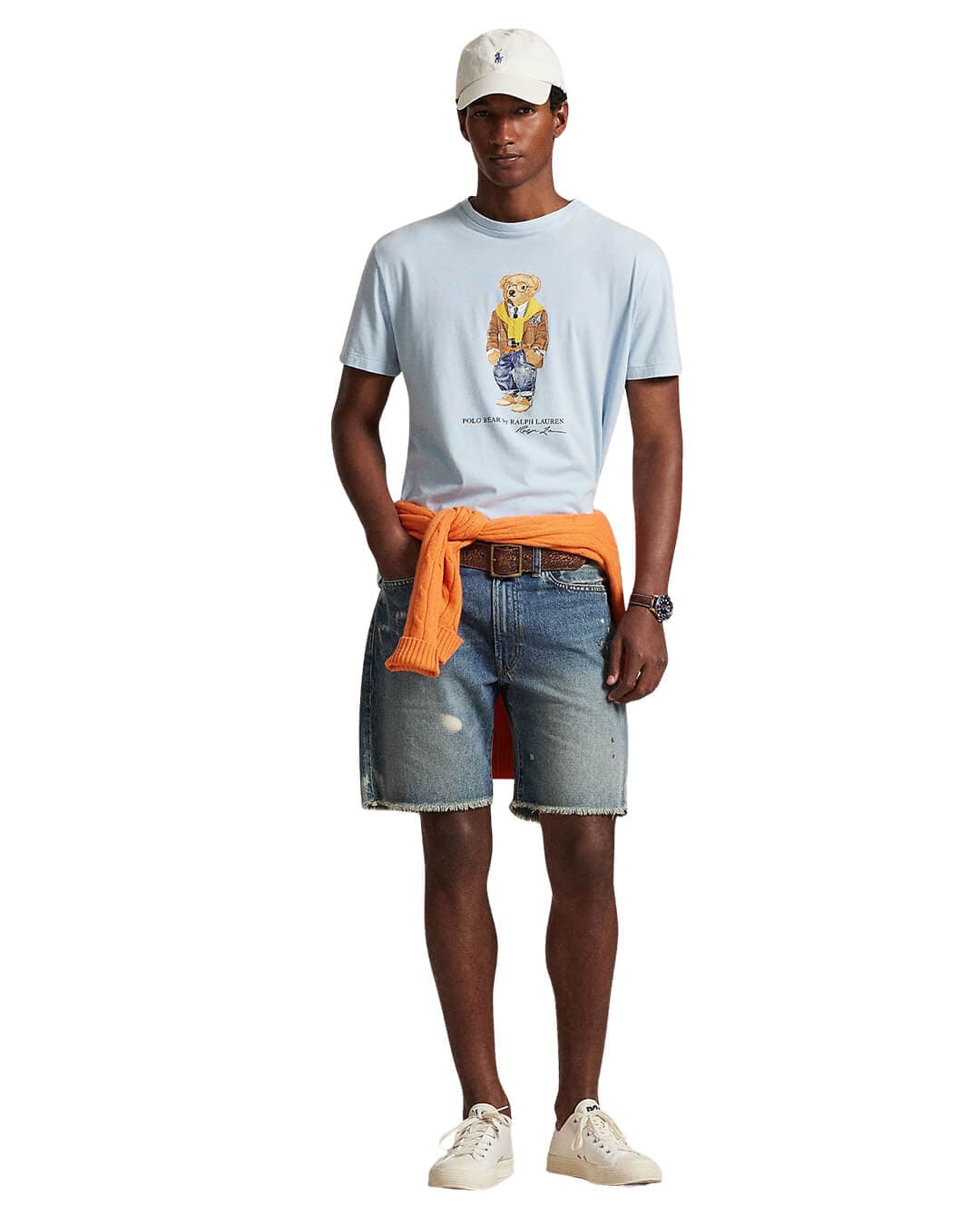 Polo Ralph Lauren T-Shirts Polo Ralph Lauren Blue Custom Slim Fit Polo Bear  T-Shirt