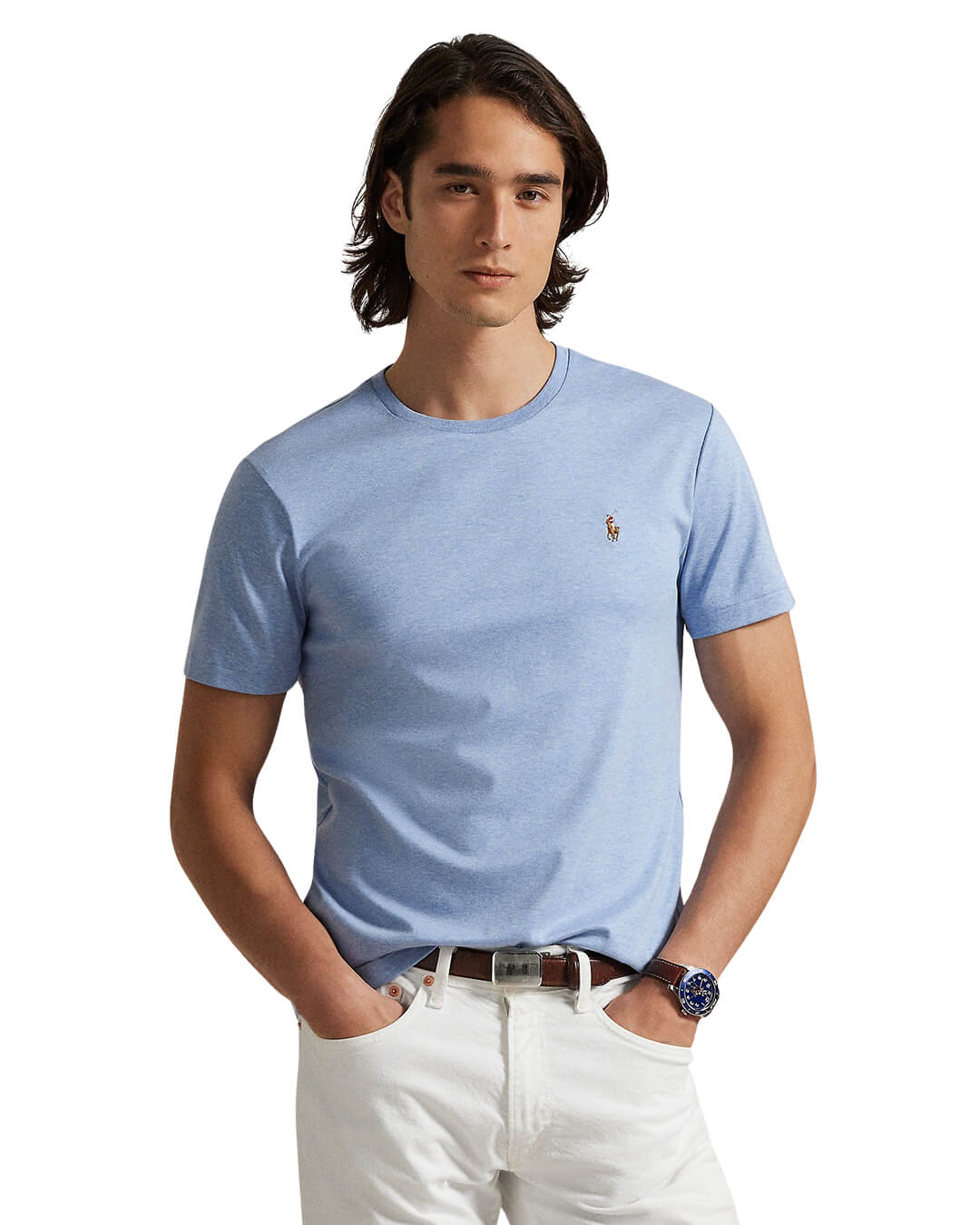 Polo Ralph Lauren T-Shirts Polo Ralph Lauren Blue Custom Slim Fit Soft Cotton T-Shirt