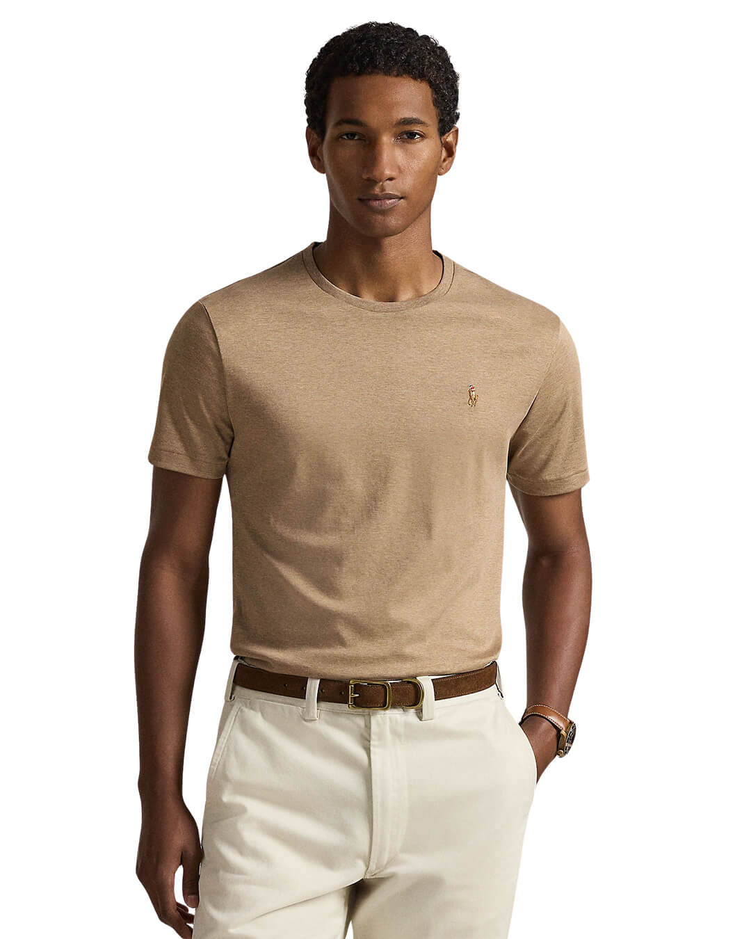 Polo Ralph Lauren T-Shirts Polo Ralph Lauren Brown Custom Slim Fit Soft Cotton  T-Shirt