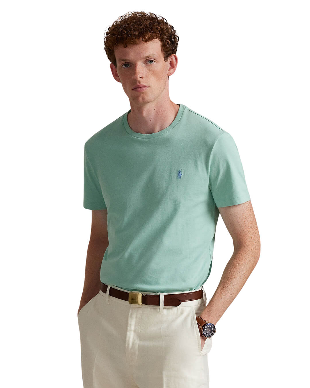 Polo Ralph Lauren T-Shirts Polo Ralph Lauren Green Custom Slim Fit Jersey T-Shirt