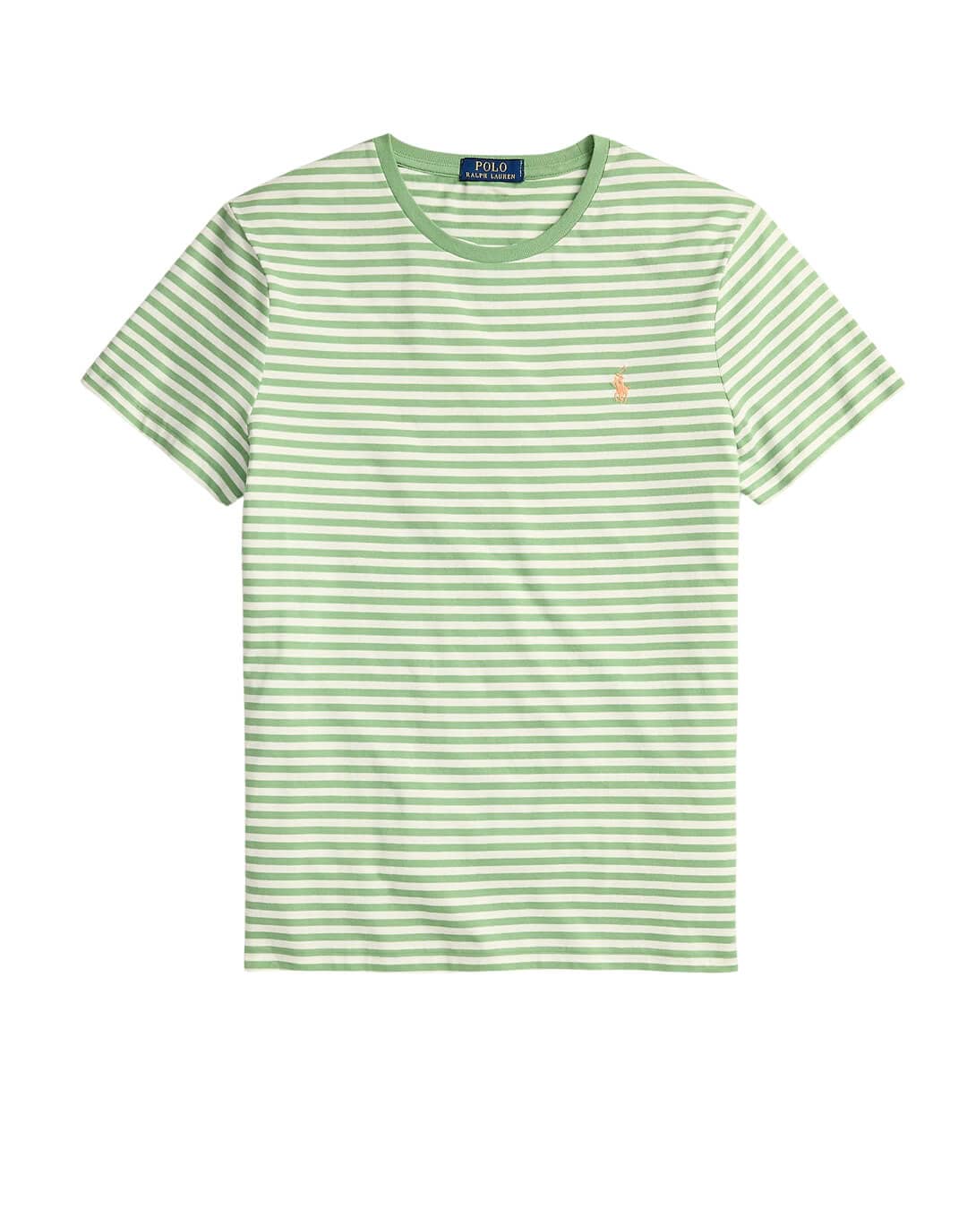 Polo Ralph Lauren T-Shirts Polo Ralph Lauren Green Custom Slim Fit Striped Jersey  T-Shirt