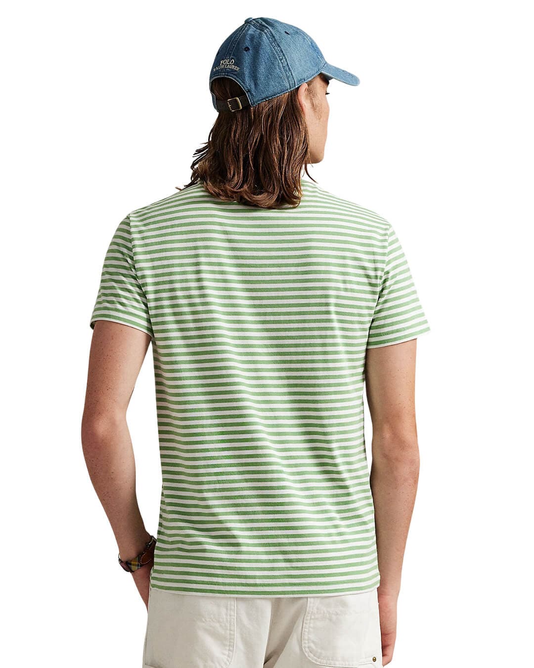 Polo Ralph Lauren T-Shirts Polo Ralph Lauren Green Custom Slim Fit Striped Jersey  T-Shirt