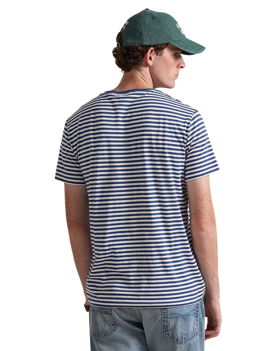 Polo Ralph Lauren T-Shirts Polo Ralph Lauren Navy Custom Slim Fit Striped Jersey T-Shirt