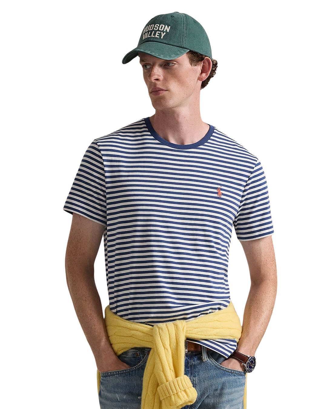 Polo Ralph Lauren T-Shirts Polo Ralph Lauren Navy Custom Slim Fit Striped Jersey T-Shirt