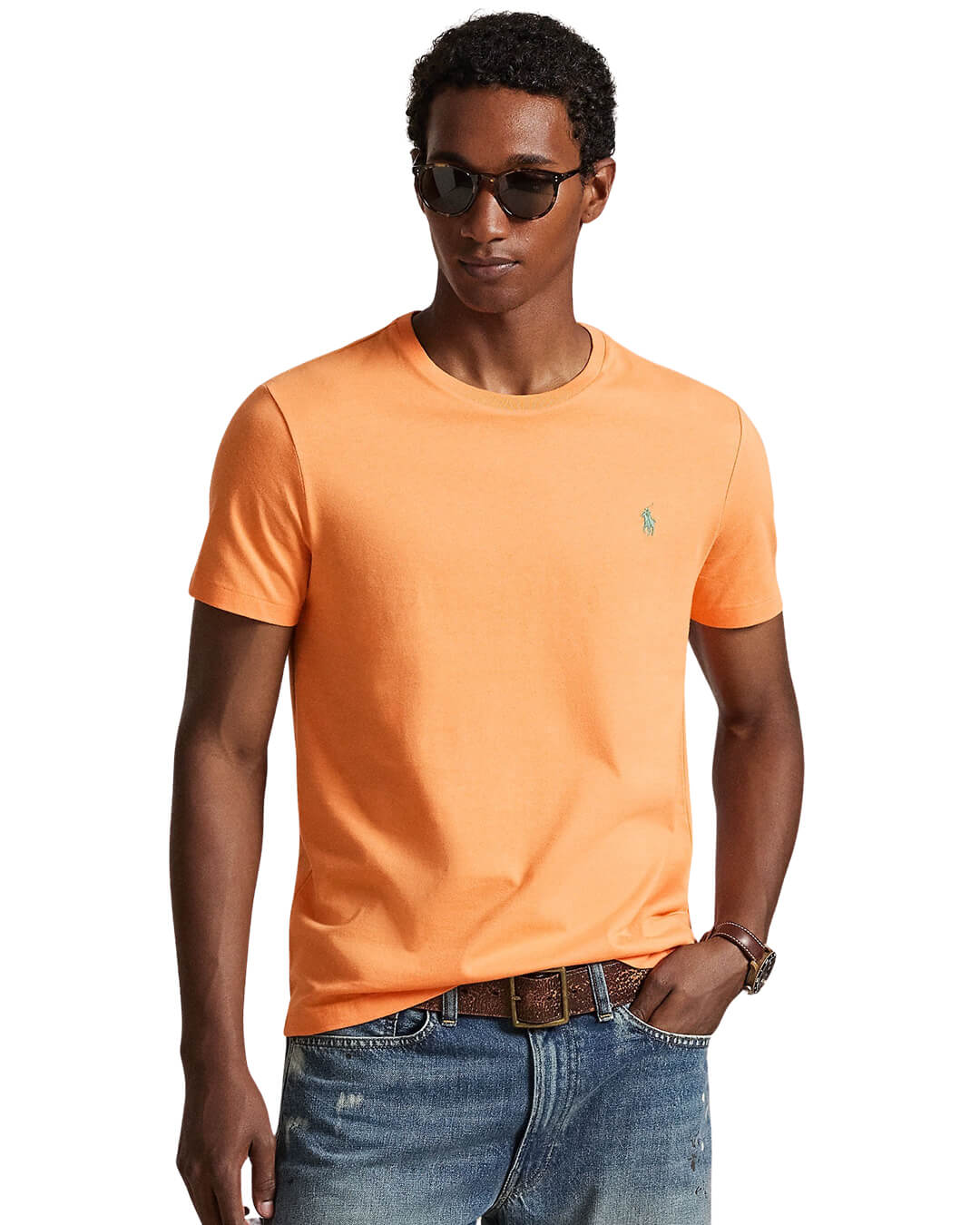 Polo Ralph Lauren T-Shirts Polo Ralph Lauren Orange Custom Slim Fit Jersey T-Shirt